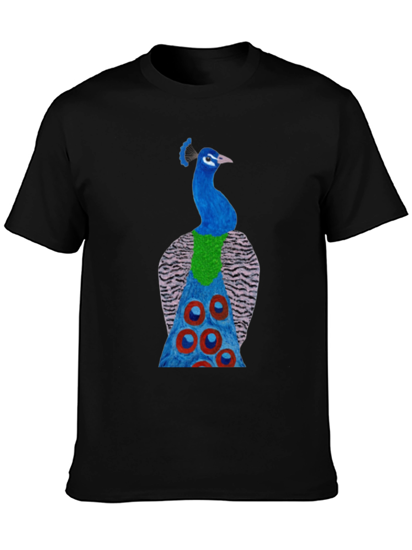 Black Peacock Graphic Tee - Black Cotton Blend view 3