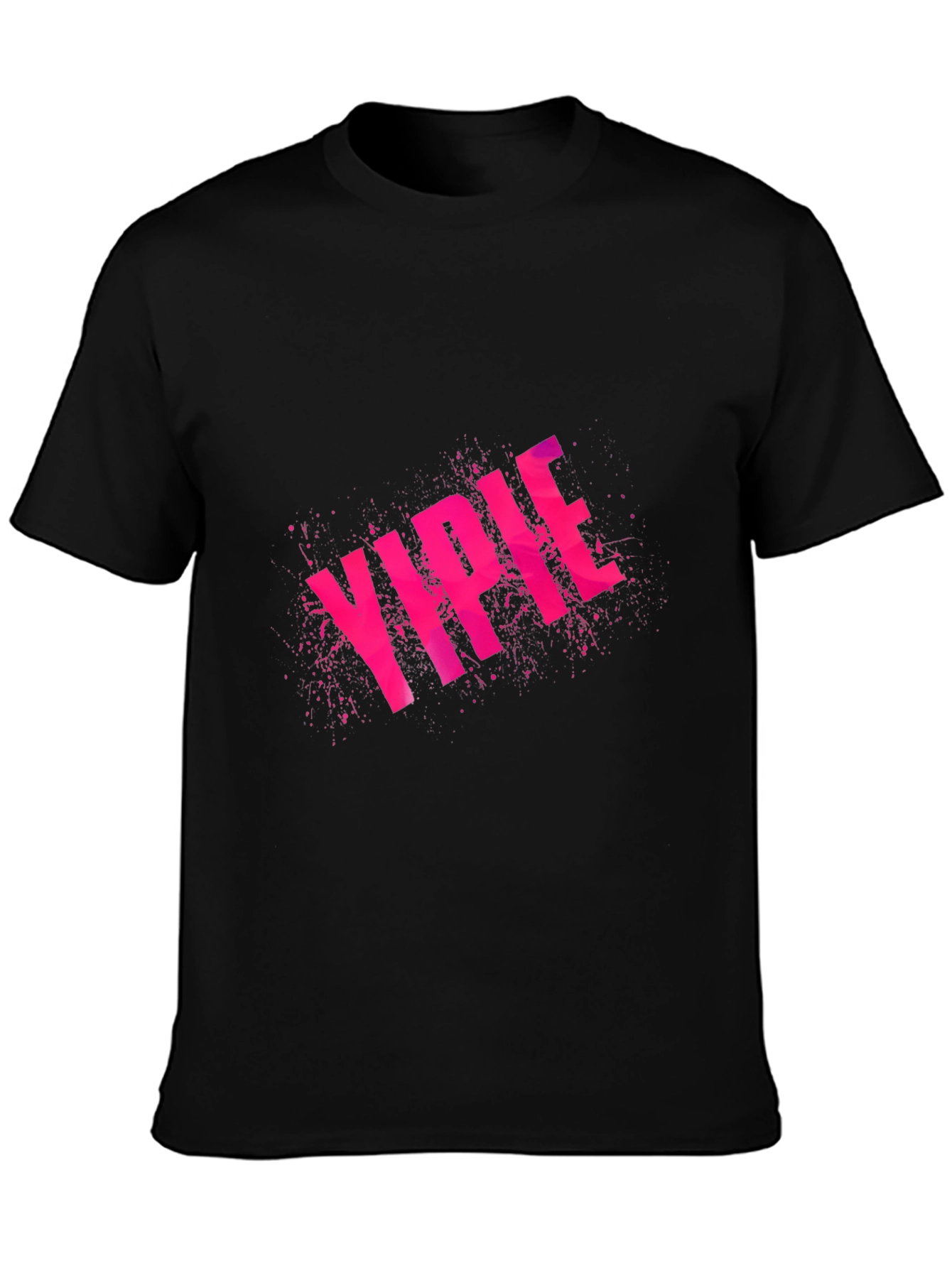Black YIPEE Graphic Tee - Funky Pink Design view 3