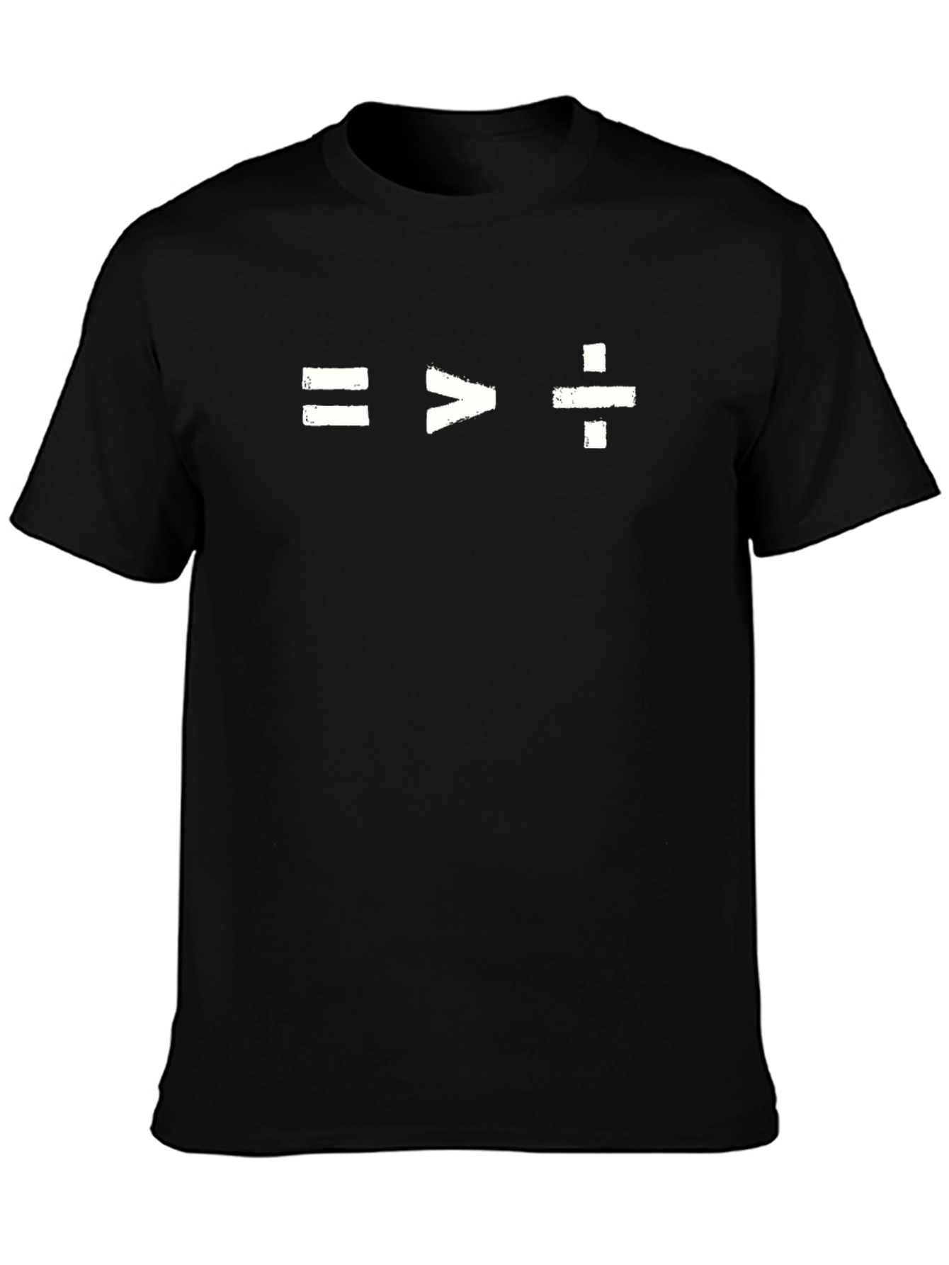 Black Equality, Greater Than, Division Black T-Shirt view 3