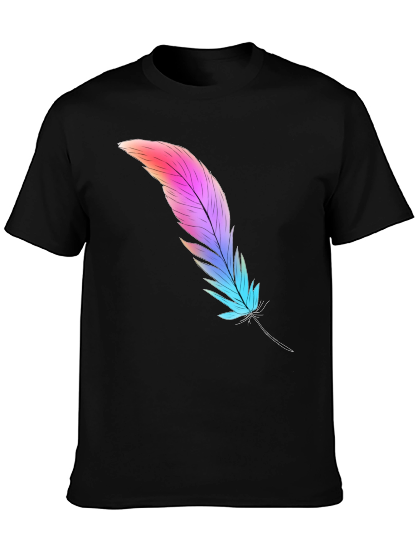Black Feather Graphic Tee - Soft Cotton Blend view 3