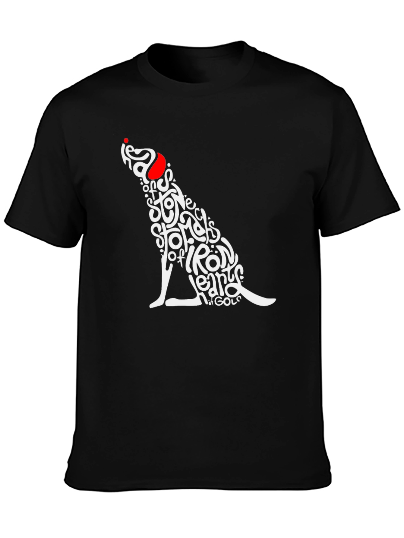 Black Stylish Graphic Tee - Dog Word Art Design view 3