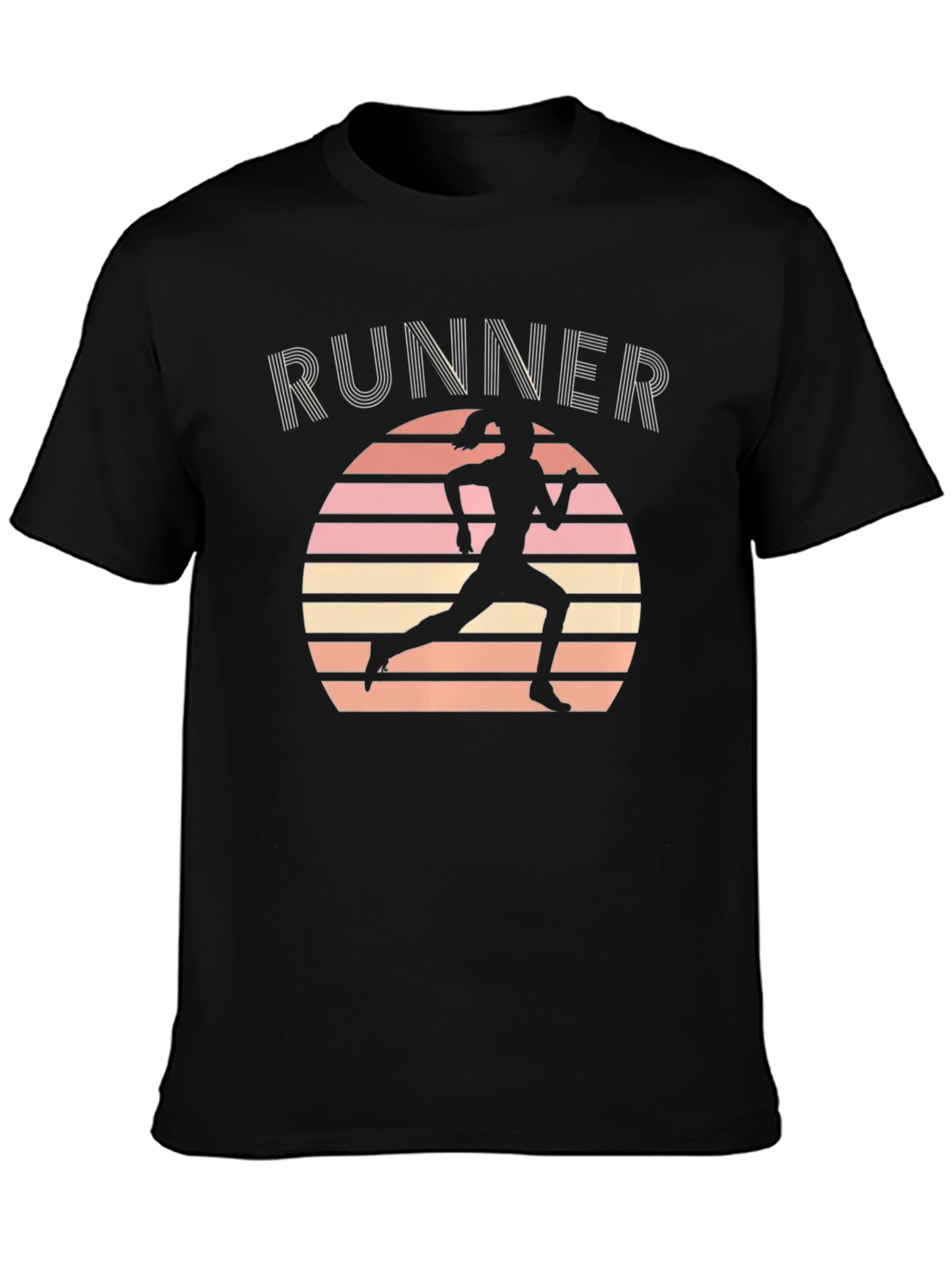 Black Runner Silhouette Graphic T-Shirt view 3