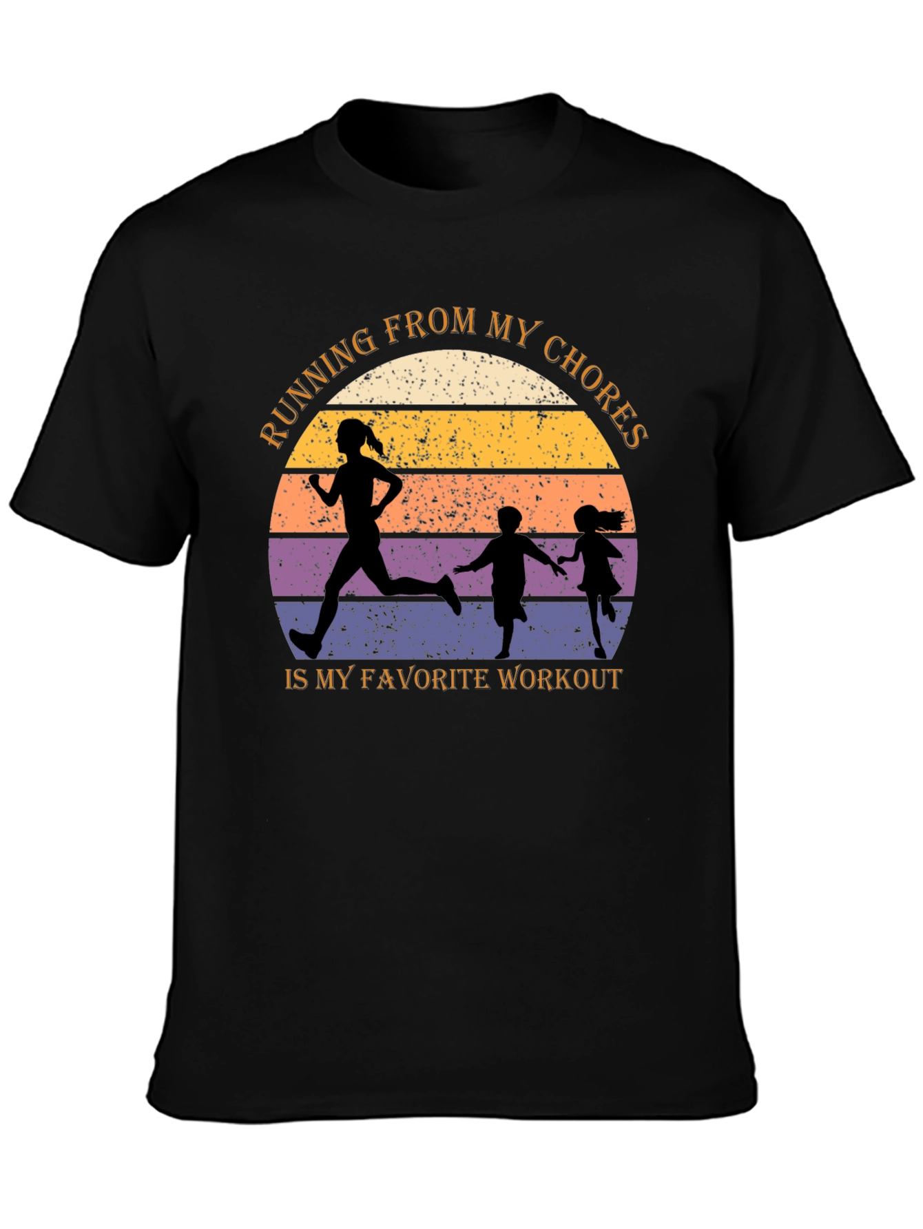Black Running From My Chores Graphic Tee view 3