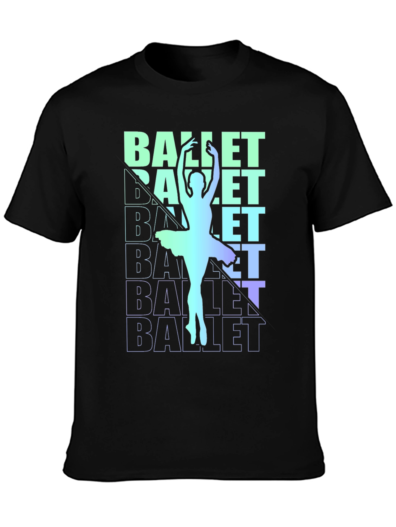 Black Ballet Dancer Graphic Tee - Stylish Men's Black T-Shirt view 3