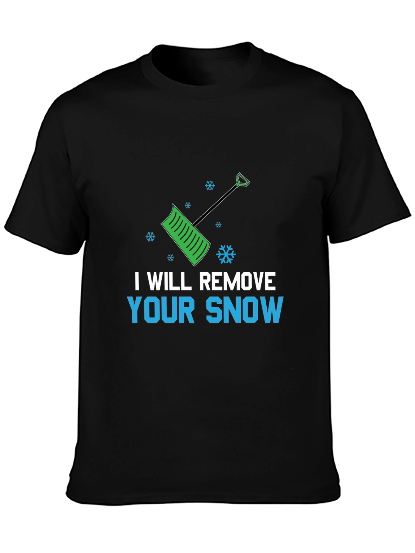 Black I Will Remove Your Snow Graphic Tee view 3