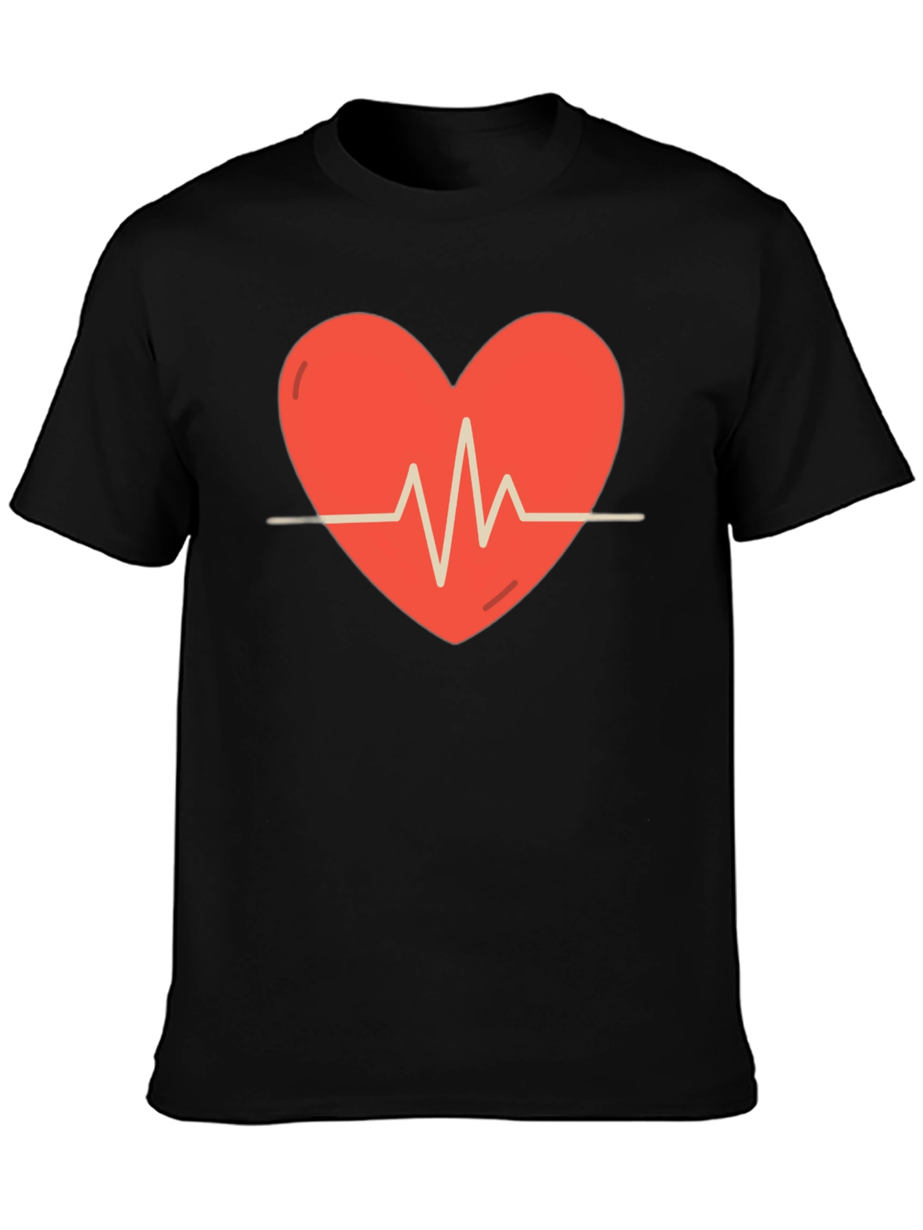 Black Heartbeat Graphic Tee - Stylish Comfort view 3