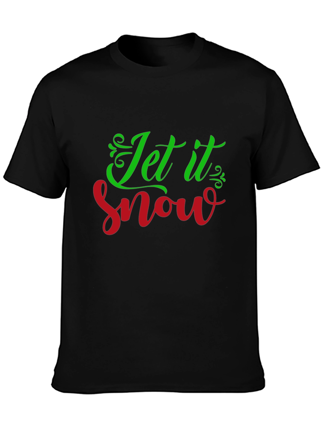 Black Let it Snow Graphic Tee - Christmas Holiday Shirt view 3