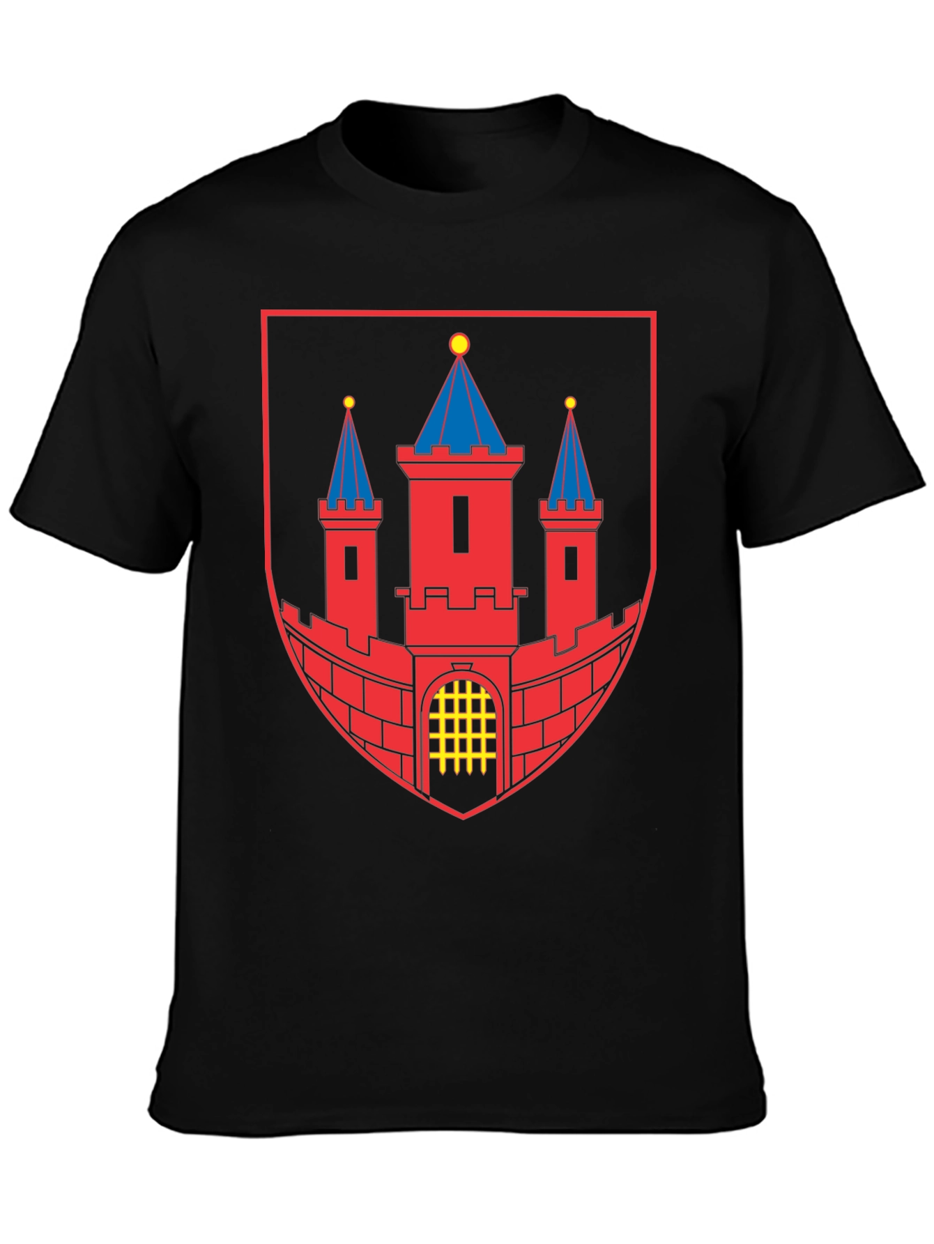 Black Black T-Shirt with City Coat of Arms Graphic view 3