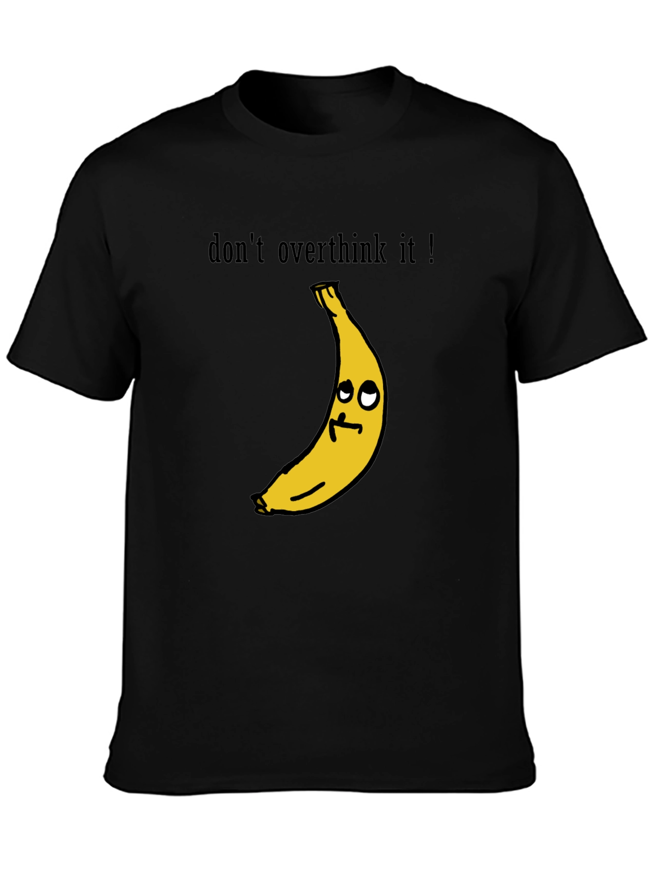 Black Funny Banana Graphic Tee - Don't Overthink It T-Shirt view 3
