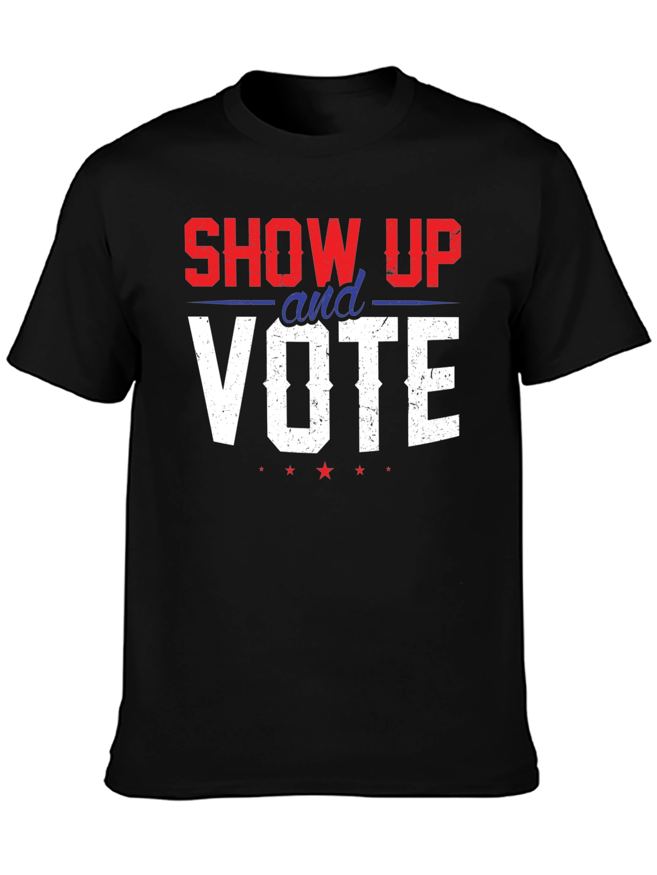 Black Show Up And Vote Graphic Tee - Patriotic T-Shirt view 3