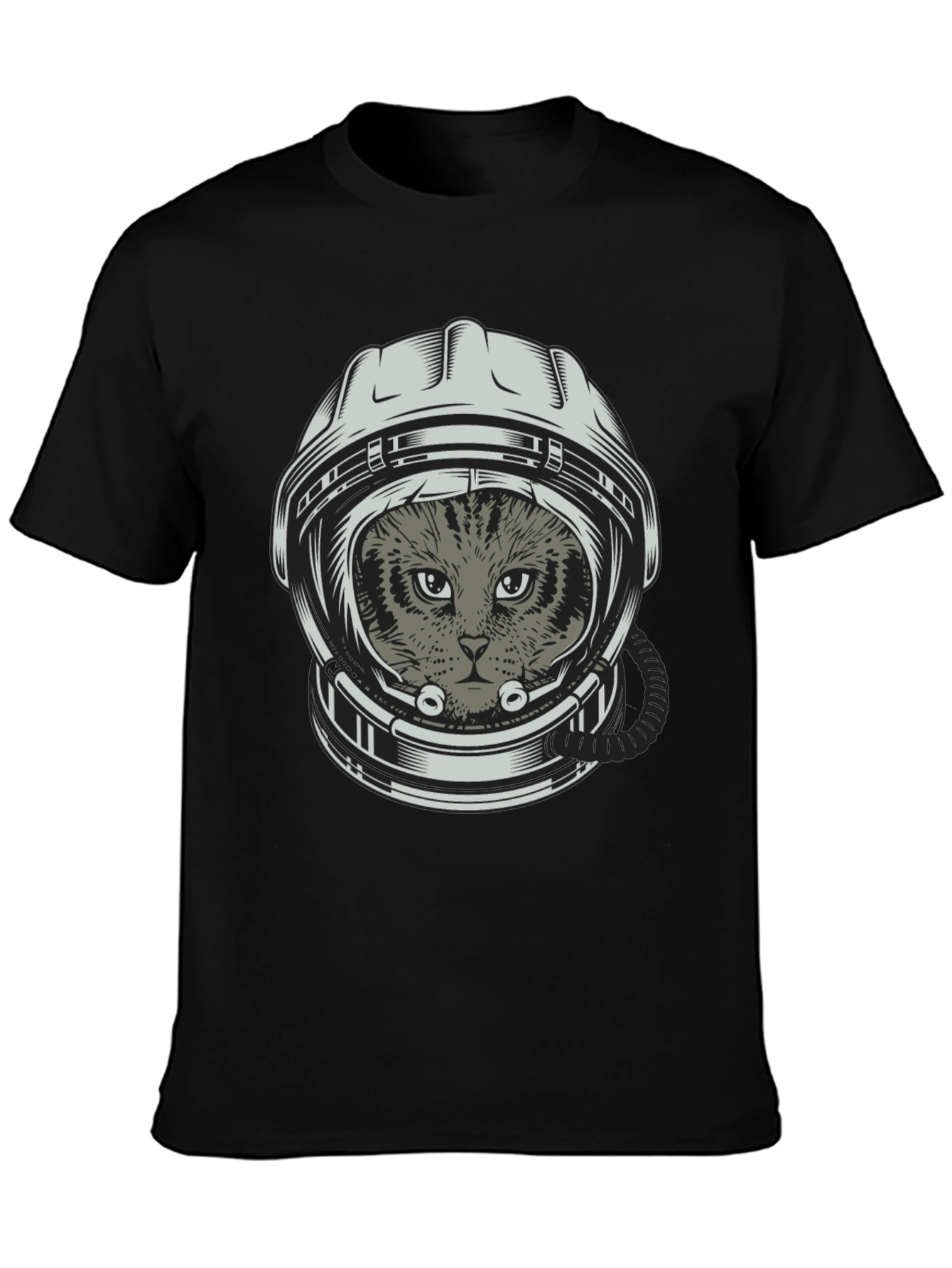 Black Cat Astronaut T-Shirt - Space Kitten Tee view 3