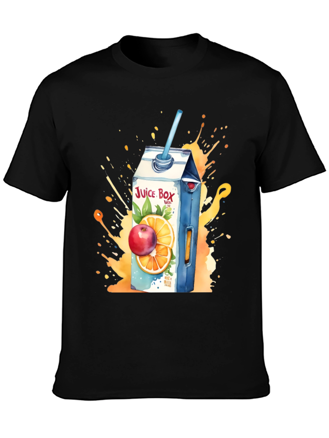 Black Juice Box T-Shirt: Fruit Splash Design view 3