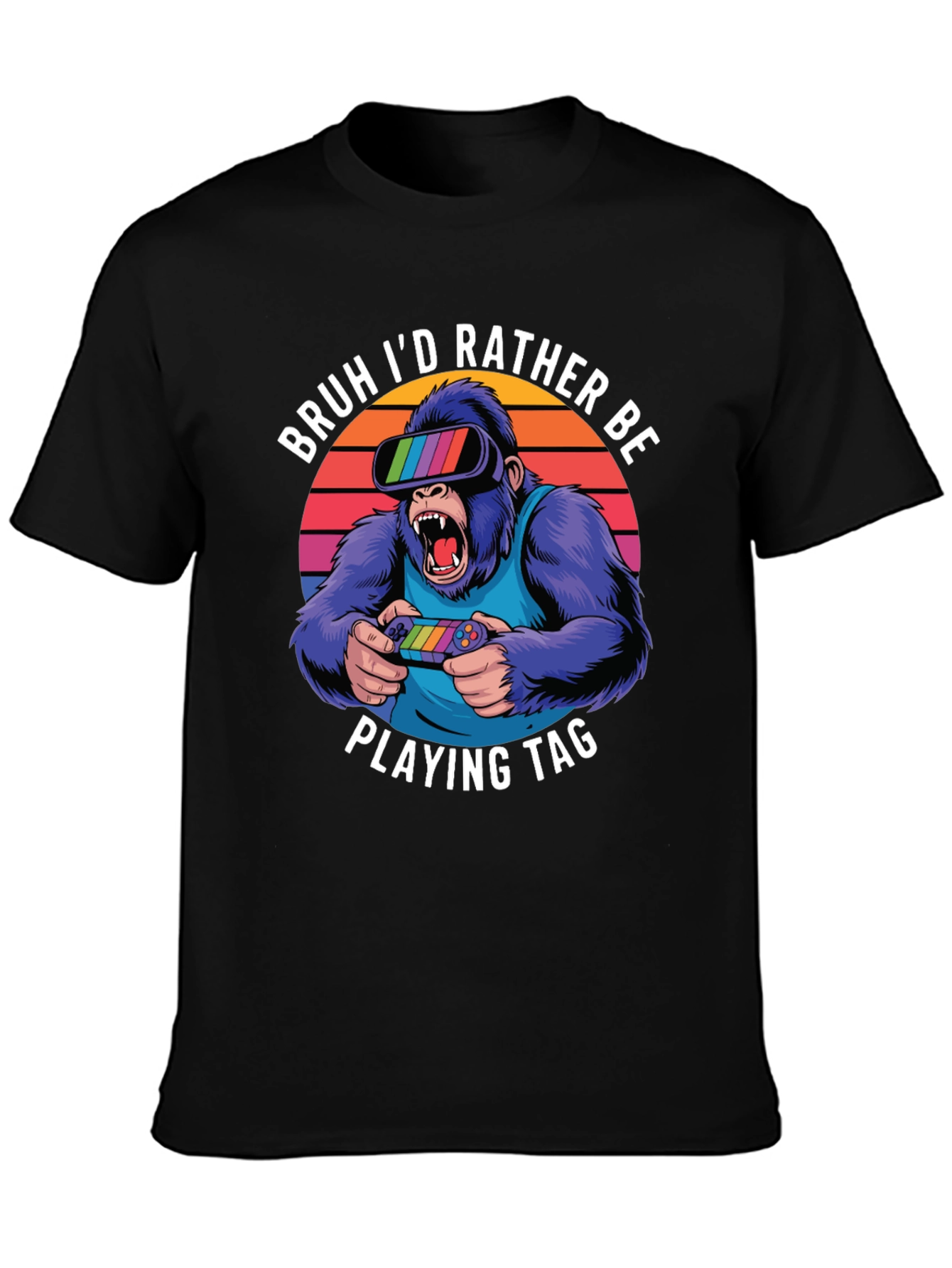 Black Gamer Gorilla T-Shirt view 3