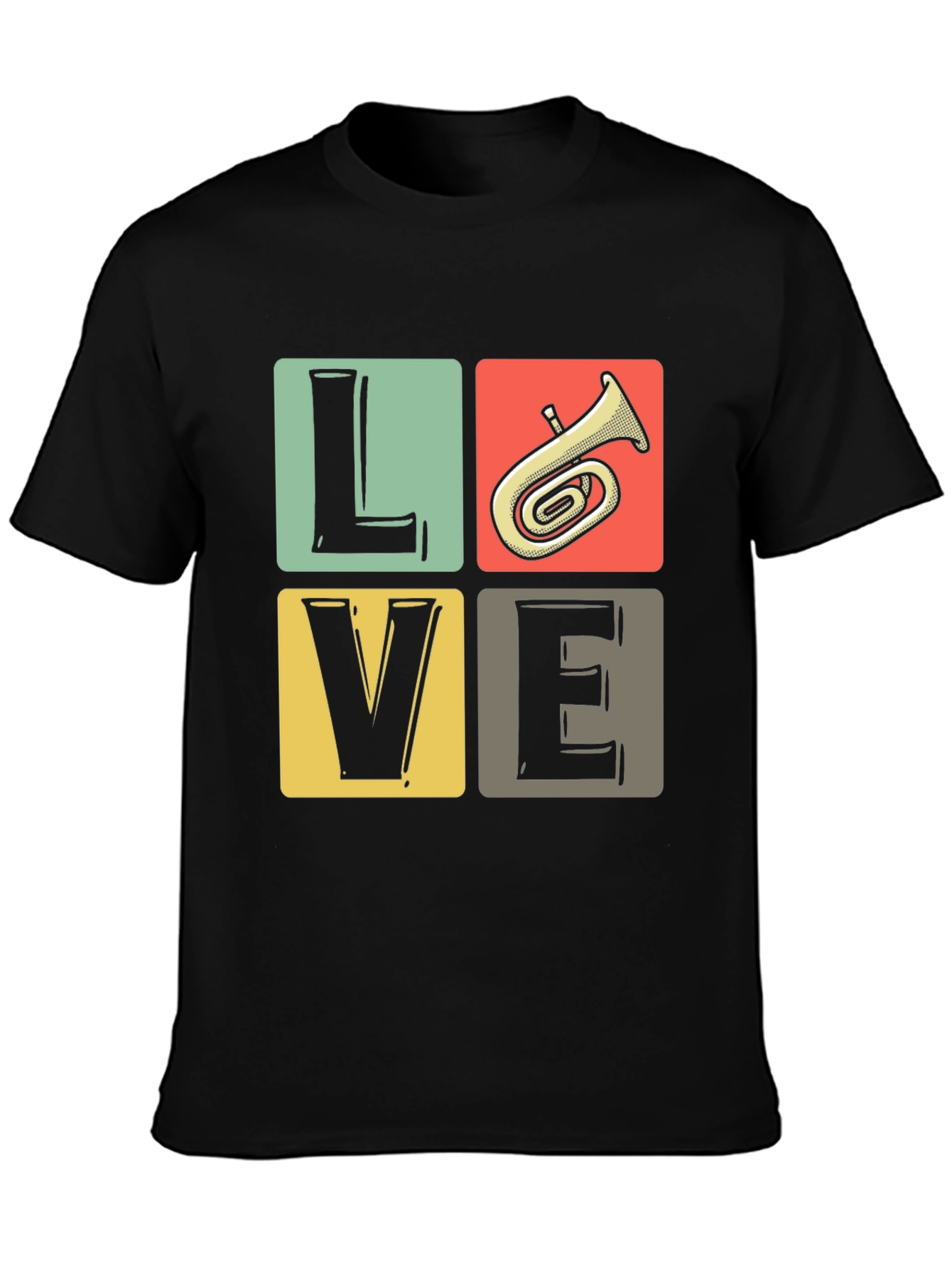 Black Love Tuba T-Shirt, Music Lover Tee view 3