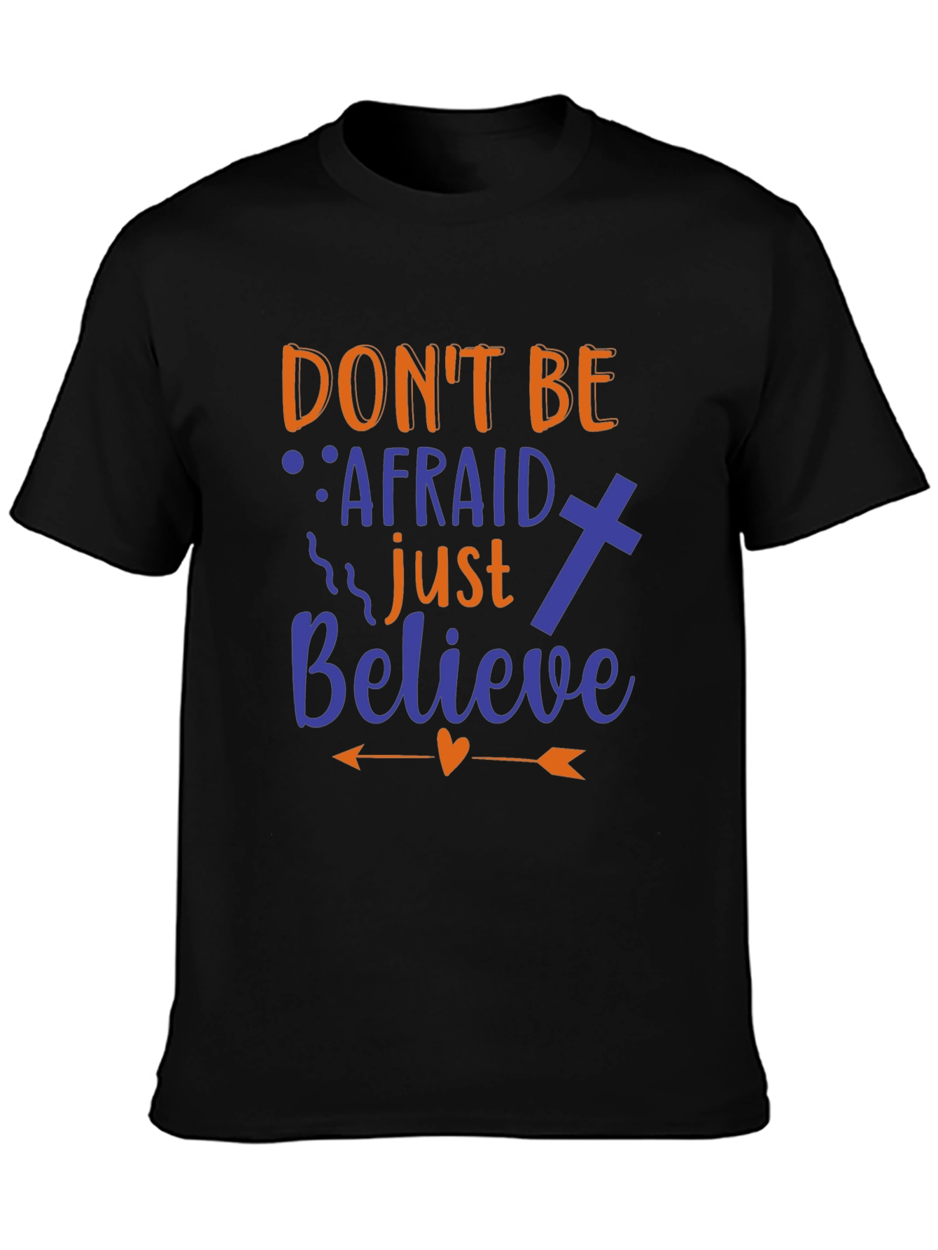 Black Don't Be Afraid Graphic Print T-Shirt view 3