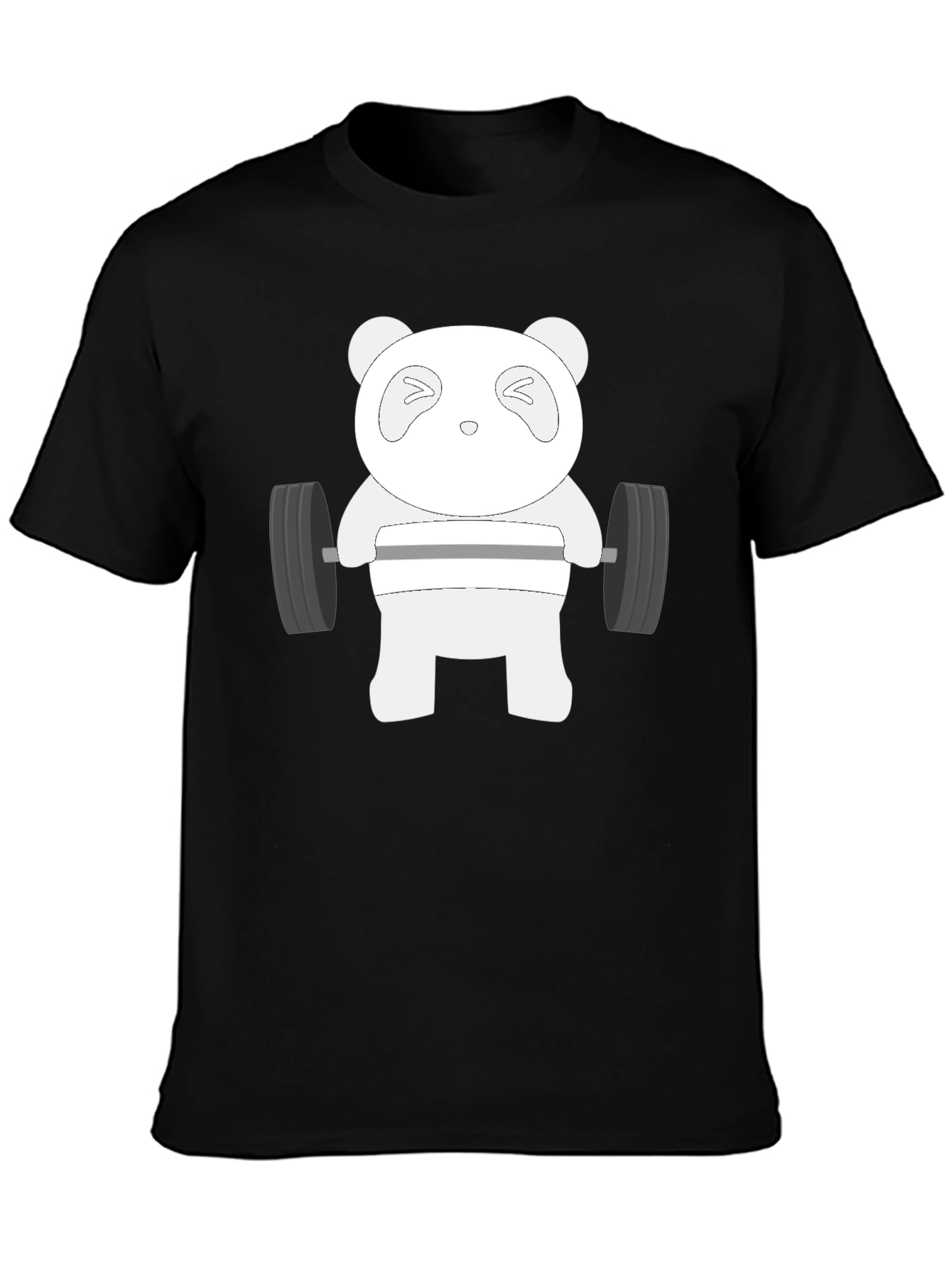 Black Weightlifting Panda T-Shirt - Black view 3