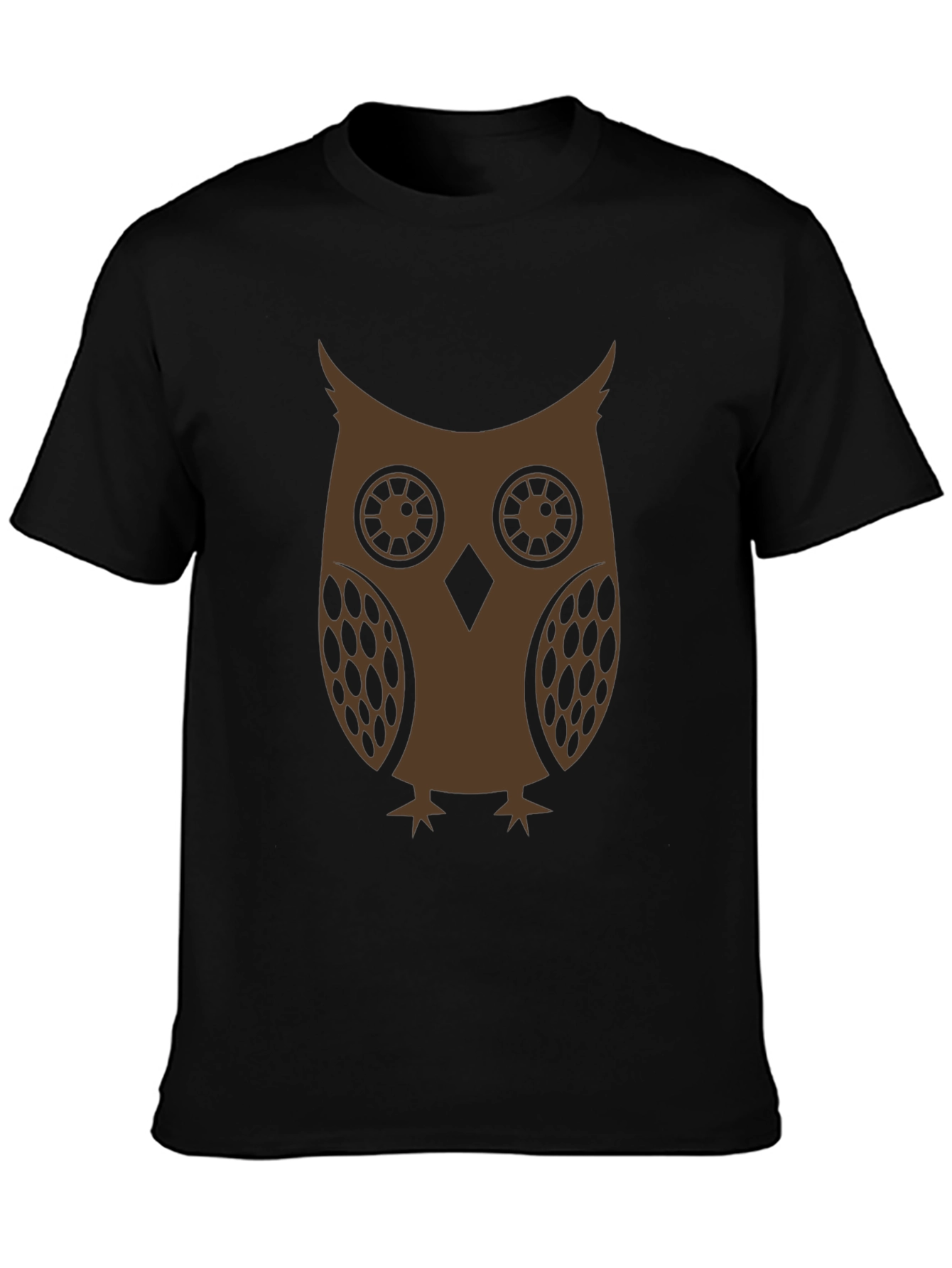 Black Owl Graphic Print Crew Neck T-Shirt view 3