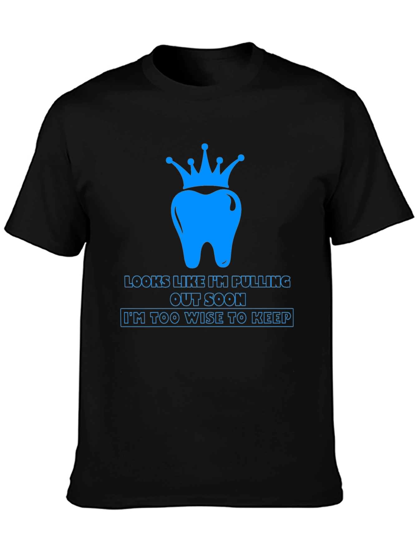 Black Wisdom Tooth Crown T-Shirt - Funny Dental Tee view 3