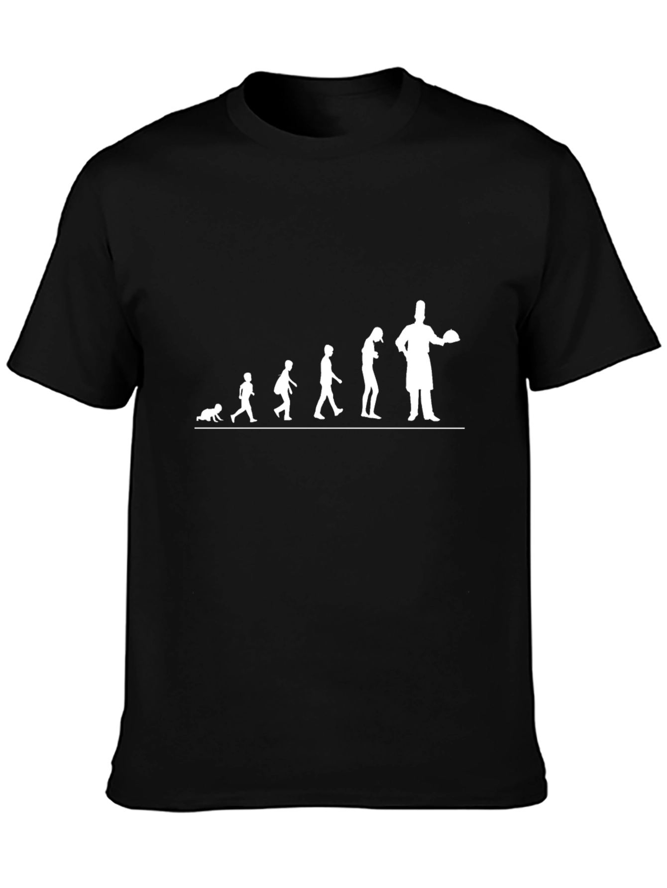 Black Chef Evolution T-Shirt - Funny Culinary Apparel view 3