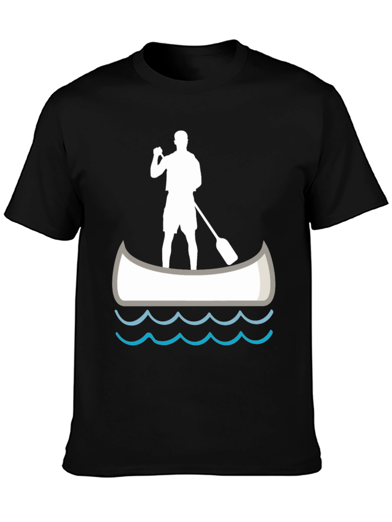 Black Paddle Boarder T-Shirt - Black Graphic Tee view 3