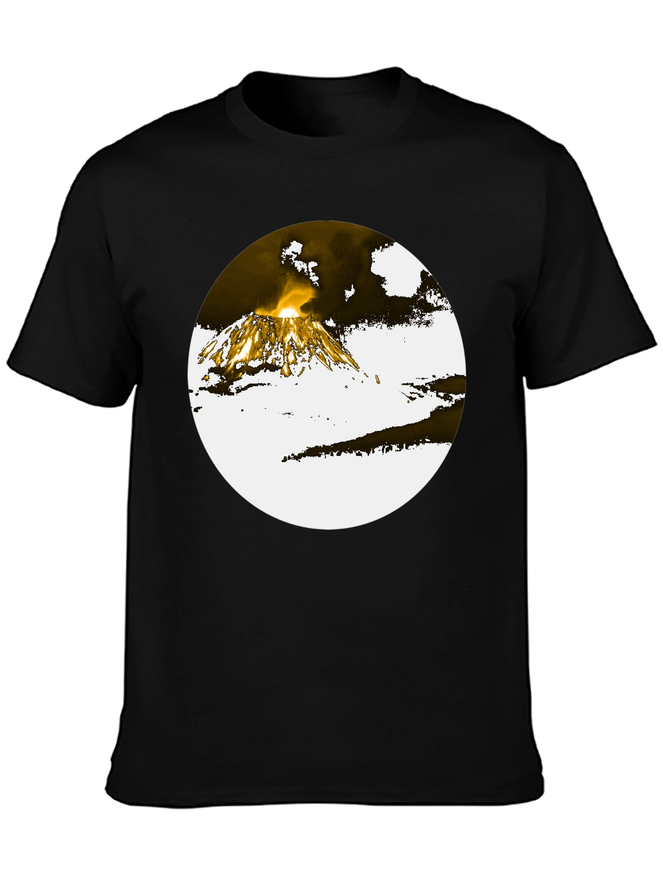 Black Volcano Graphic Tee - Black Cotton Blend view 3