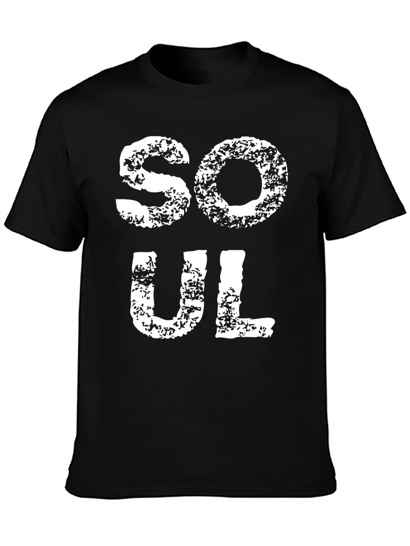 Black Soul T-Shirt - Distressed Print Tee view 3