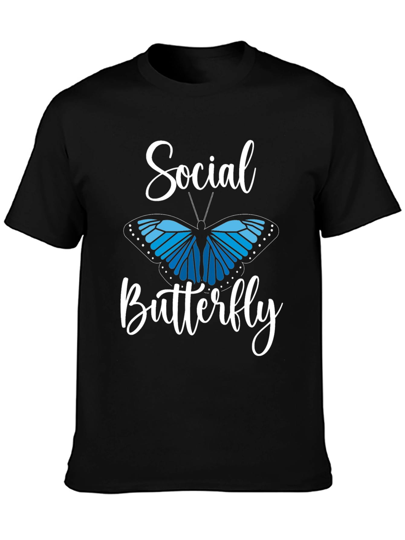 Black Social Butterfly Graphic Tee - Black view 3