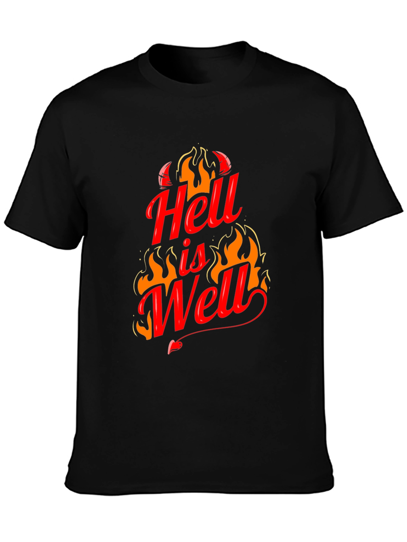 Black Hell is Well Graphic T-Shirt - Black view 3