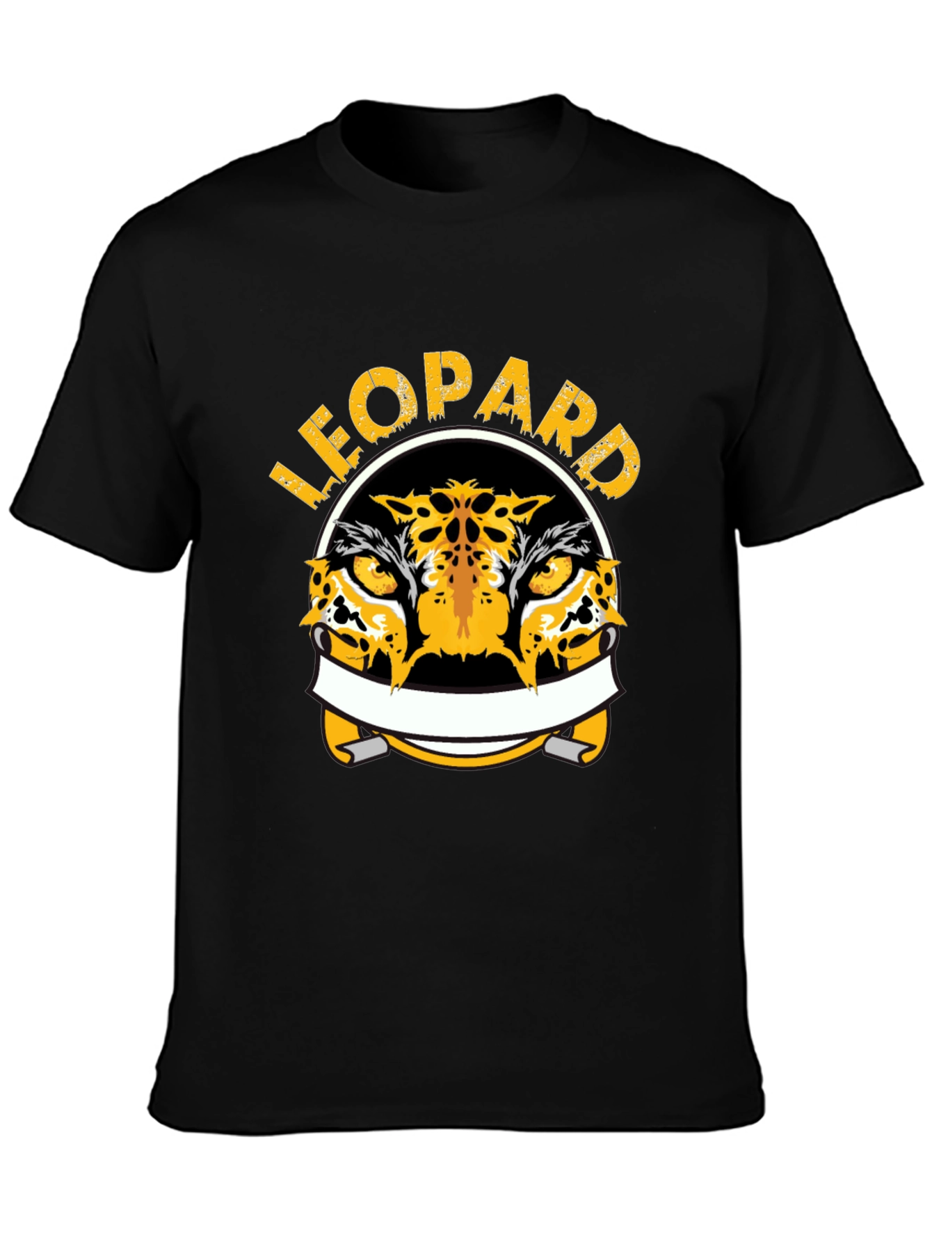Black Leopard Graphic Black T-Shirt view 3