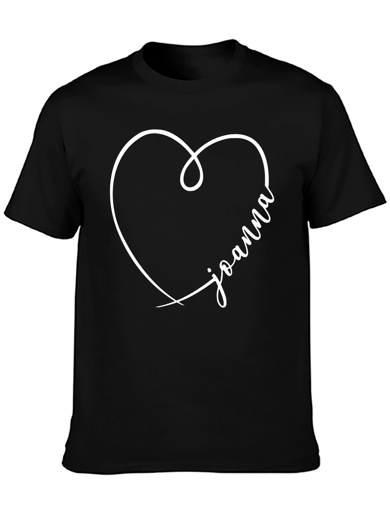 Black Personalized Heart Name T-Shirt view 3