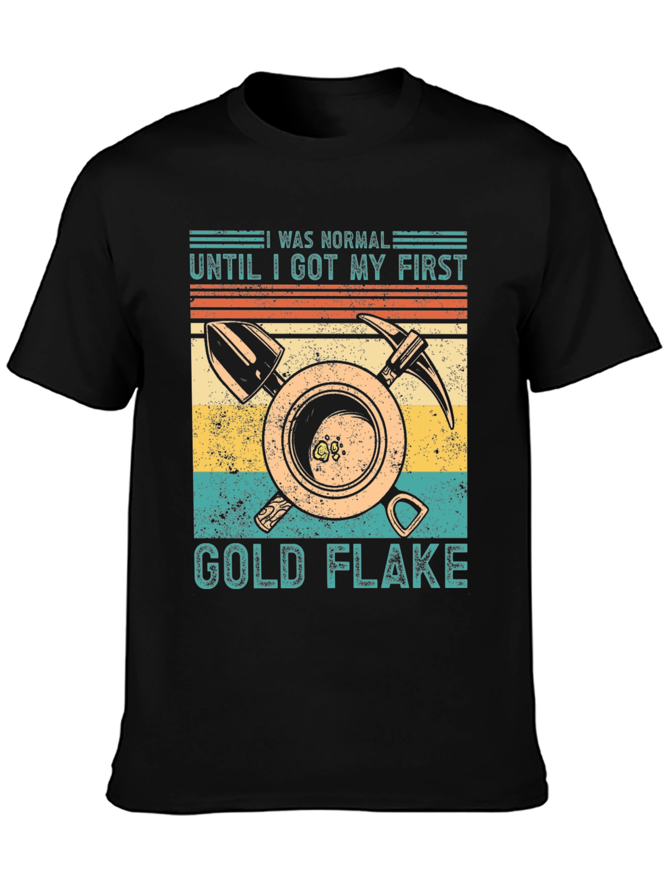 Black Gold Flake Prospecting T-Shirt view 3