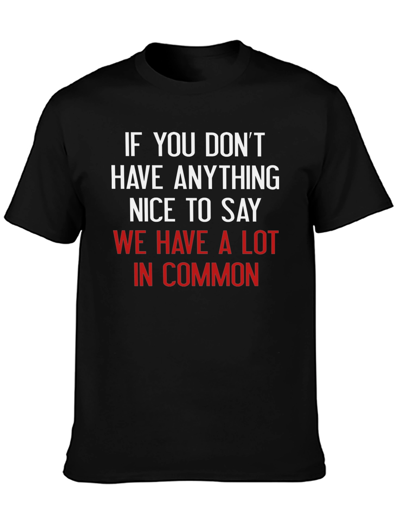 Black Funny Sarcastic T-Shirt - If You Don't Have Anything Nice to Say view 3