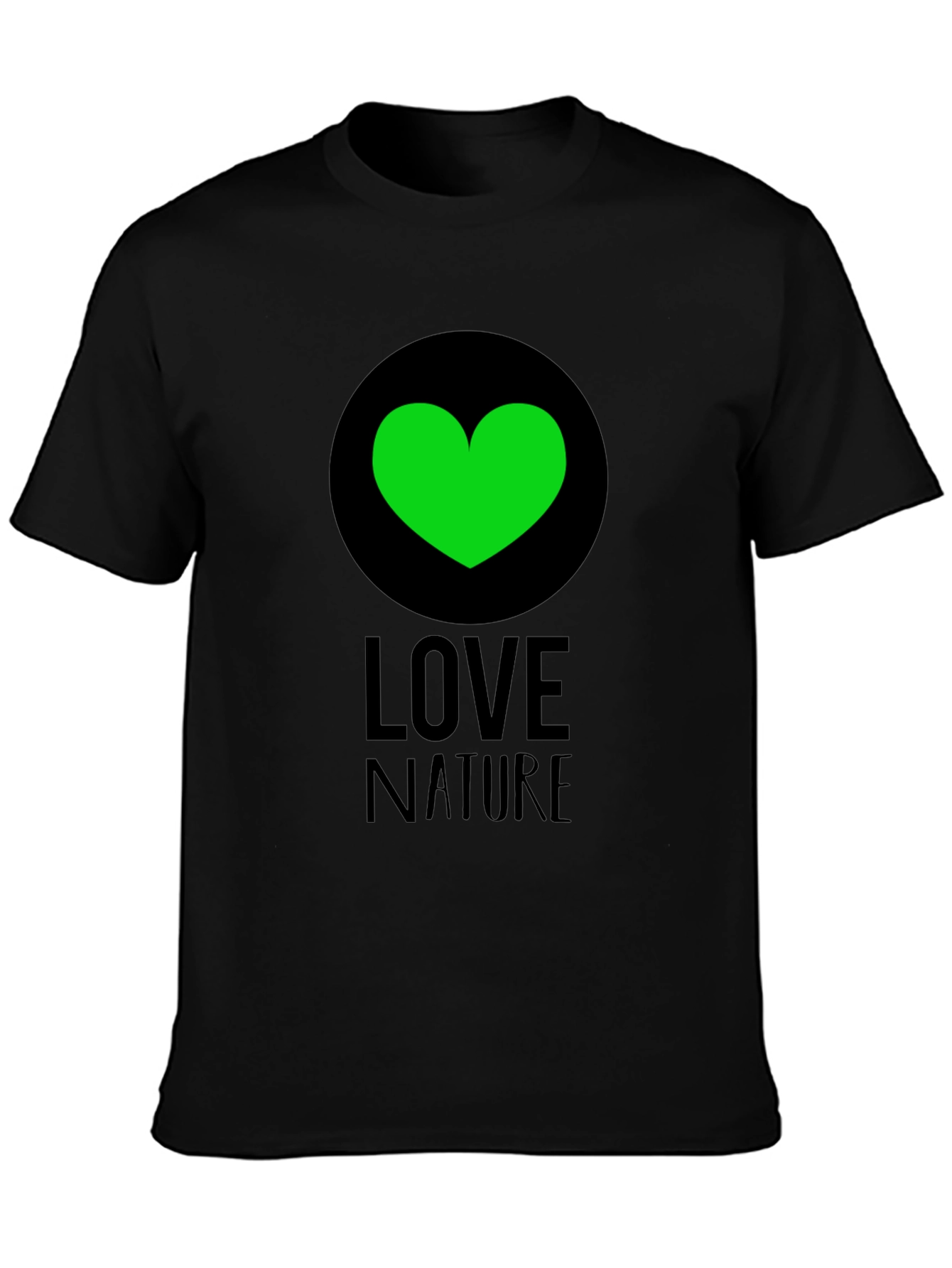 Black Love Nature Green Heart Graphic Tee - Black view 3