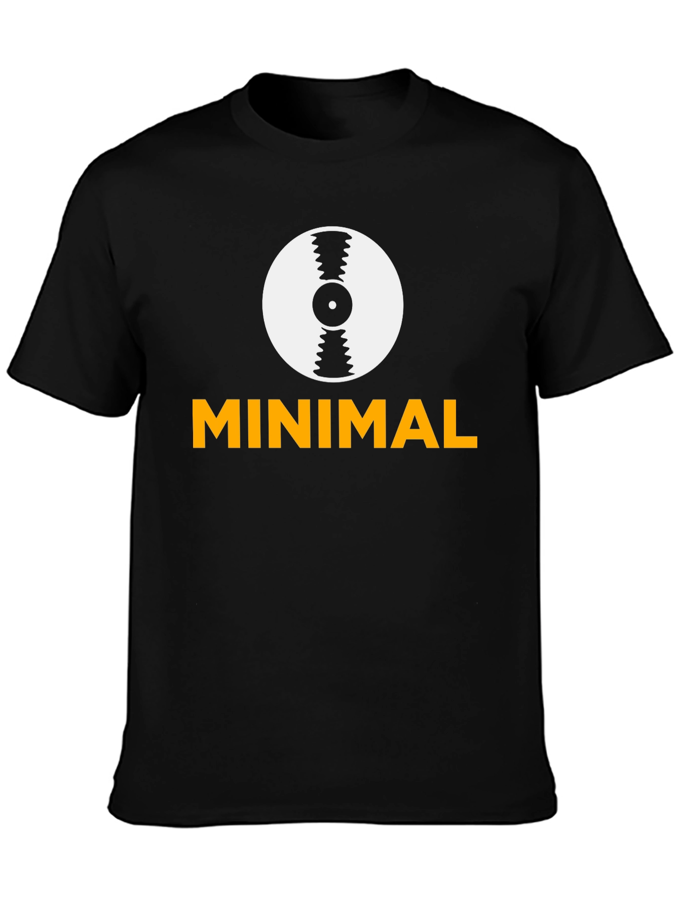 Black Minimalist Vinyl Record Graphic T-Shirt - Modern Design view 3