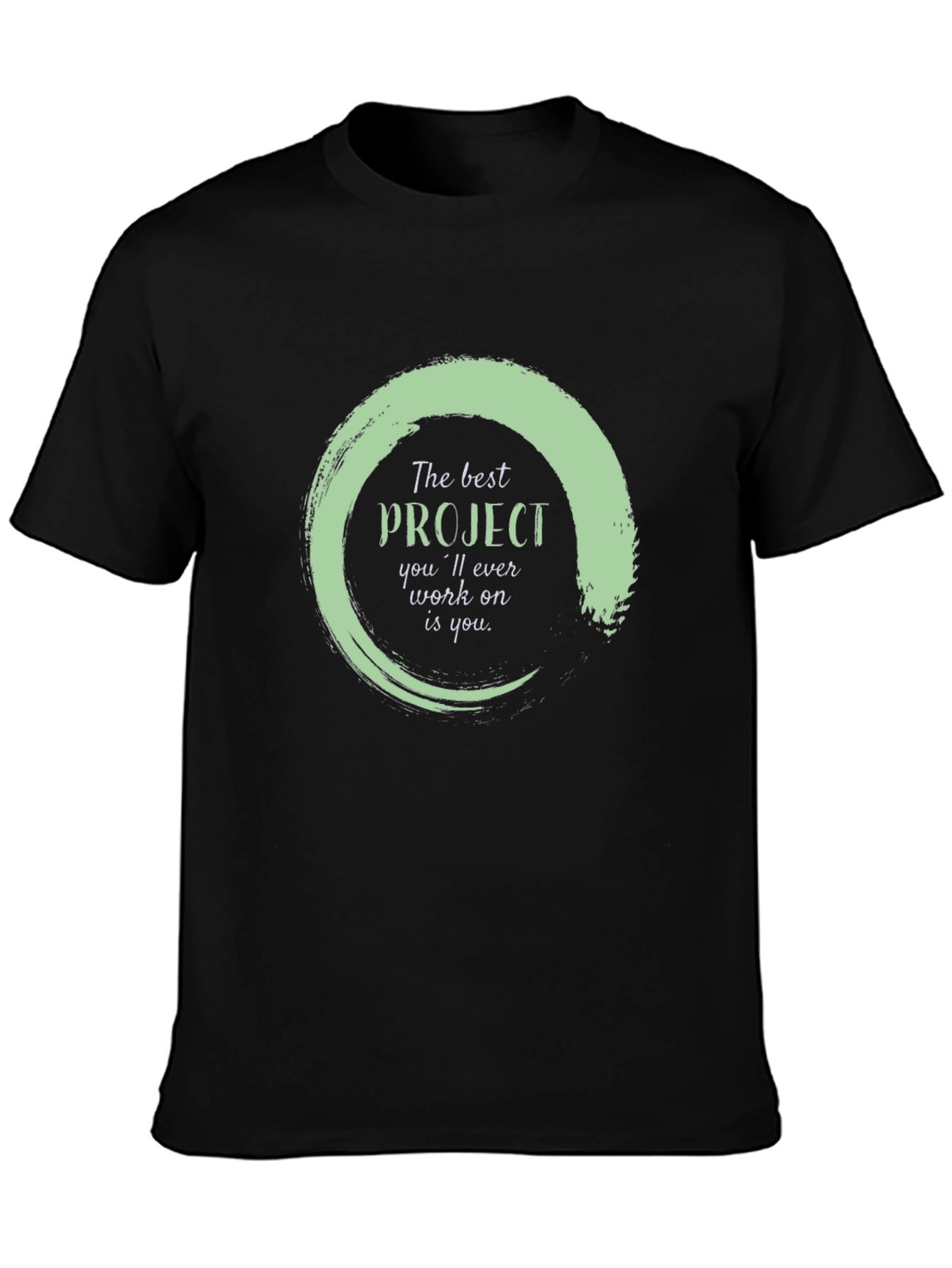 Black Inspirational Project T-Shirt - Self Improvement Apparel view 3