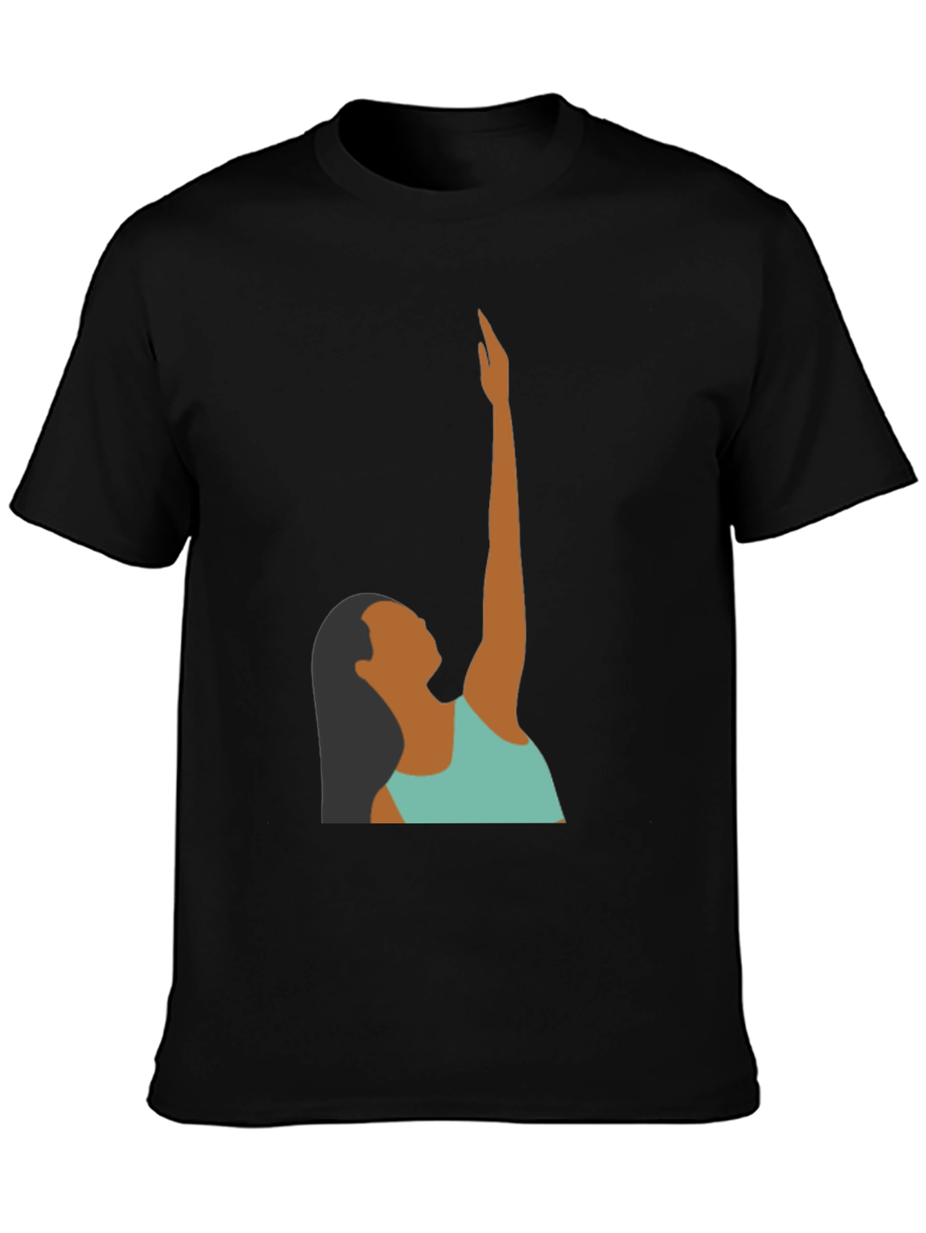 Woman Reaching Graphic Tee - Black - 3