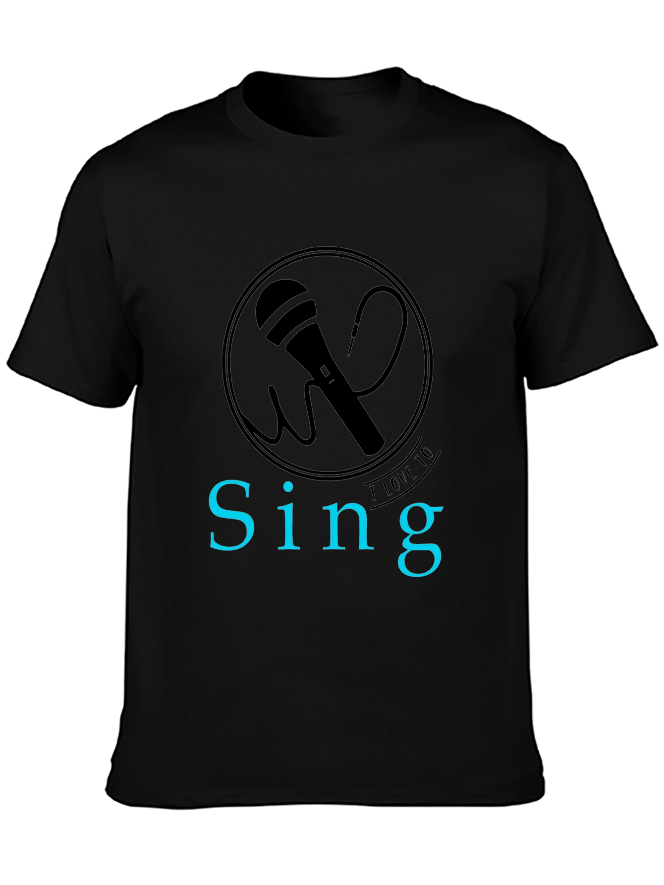 Black Sing Microphone Graphic Tee view 3