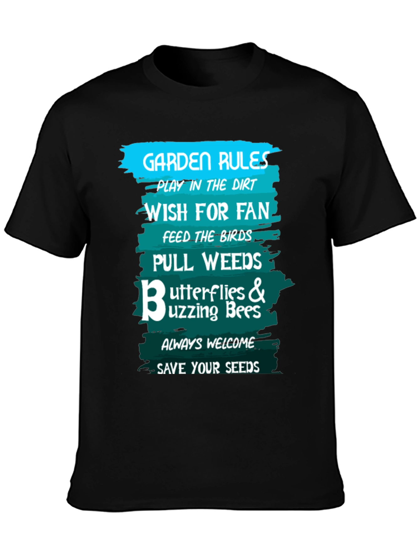 Black Garden Rules Graphic Tee view 3