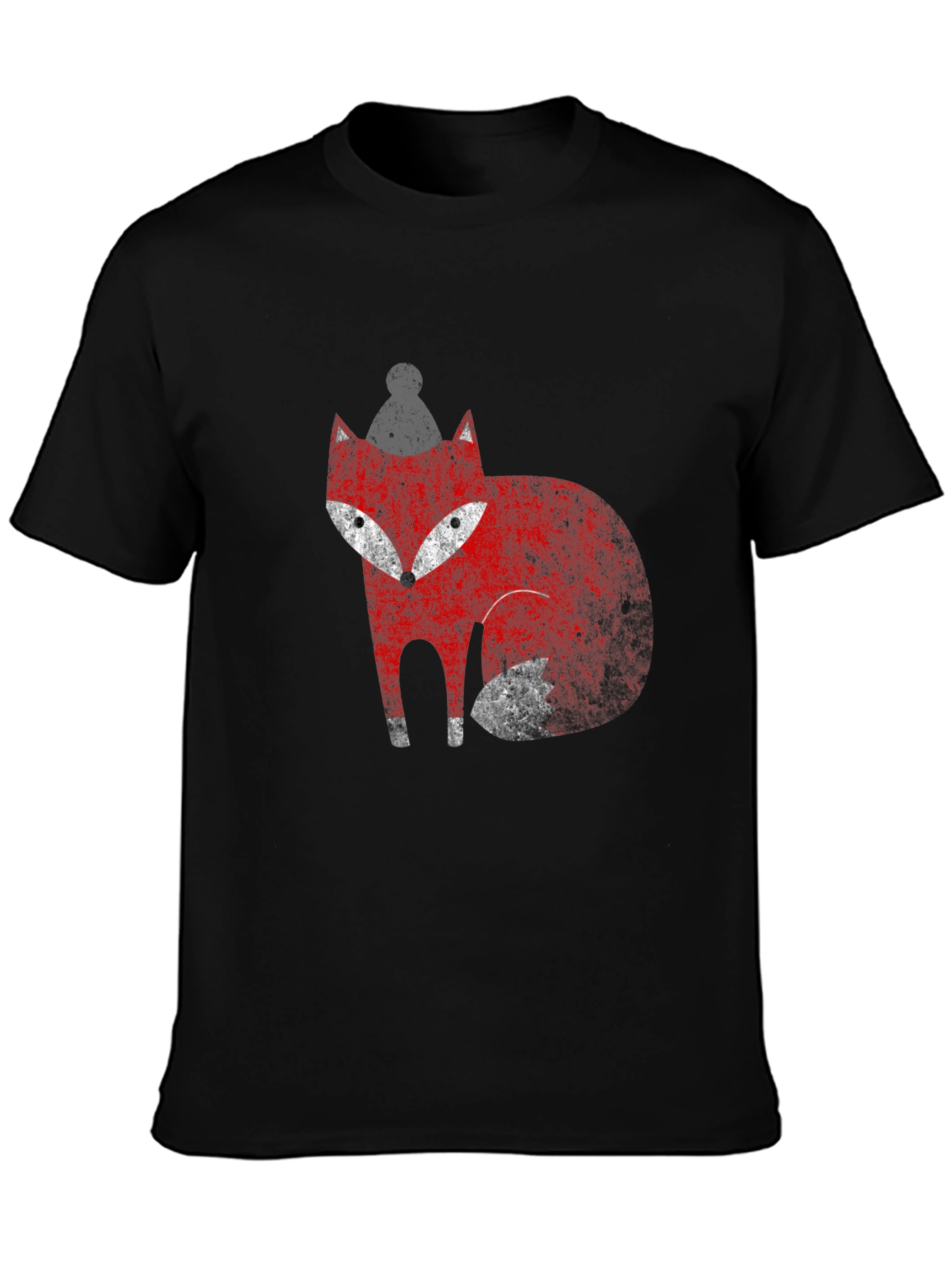 Black Fox Graphic Tee - Stylish Crew Neck T-Shirt view 3