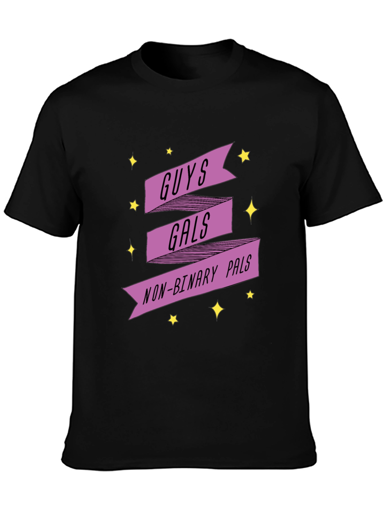 Black Guys Gals Non-Binary Pals Graphic Tee view 3