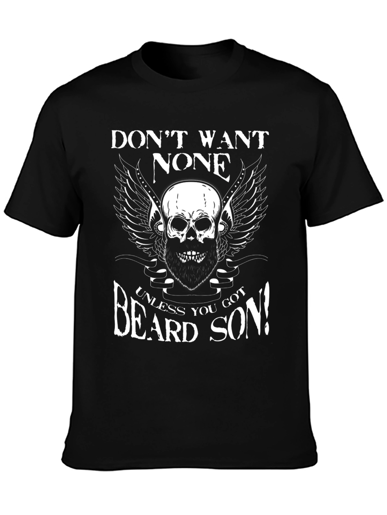 Black Beard Skull Graphic Tee - Don't Want None view 3