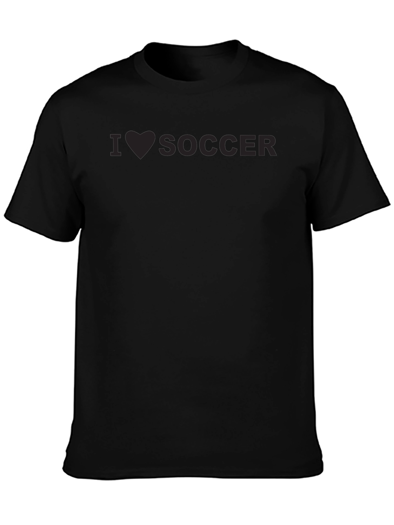 Black I Heart Soccer T-Shirt - Black Crew Neck Tee view 3