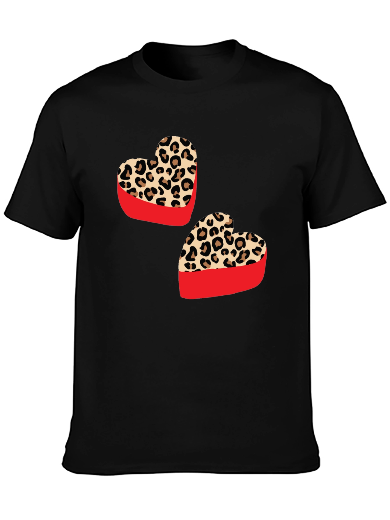 Black Leopard Heart Graphic Tee - Stylish Valentine's Day Shirt view 3