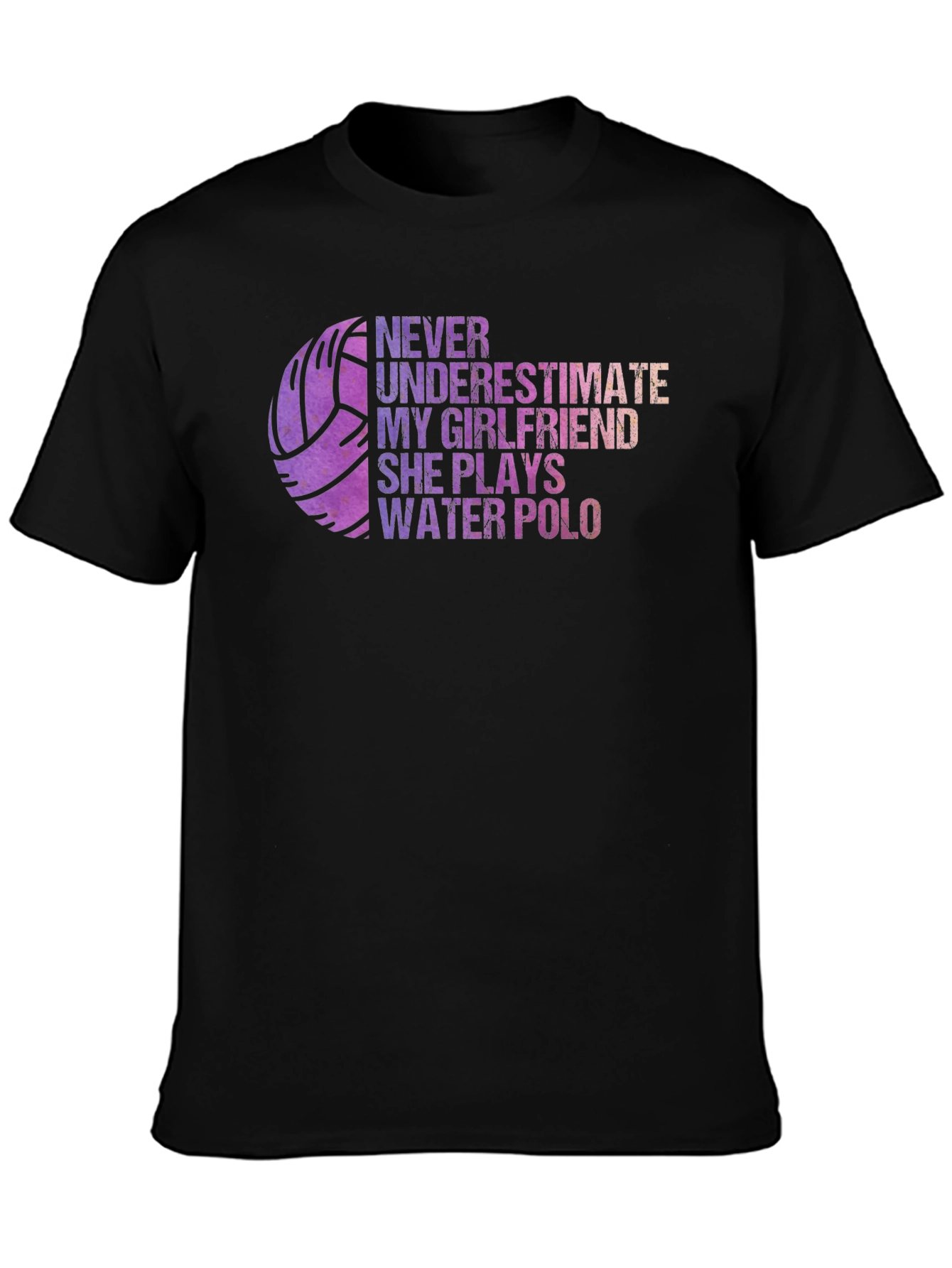 Black Water Polo Girlfriend T-Shirt: Never Underestimate Her! view 3
