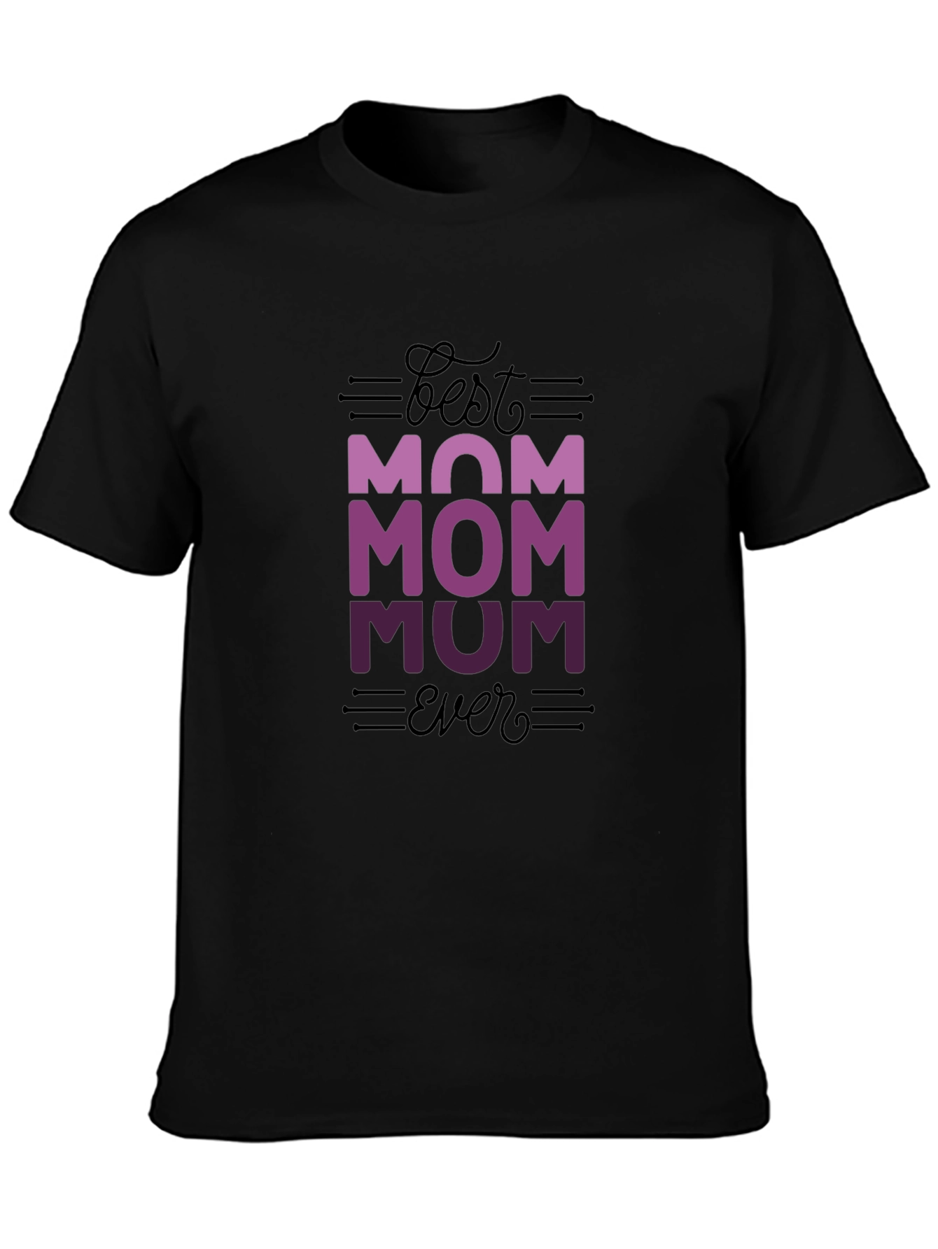 Black Best Mom Ever Graphic T-Shirt view 3