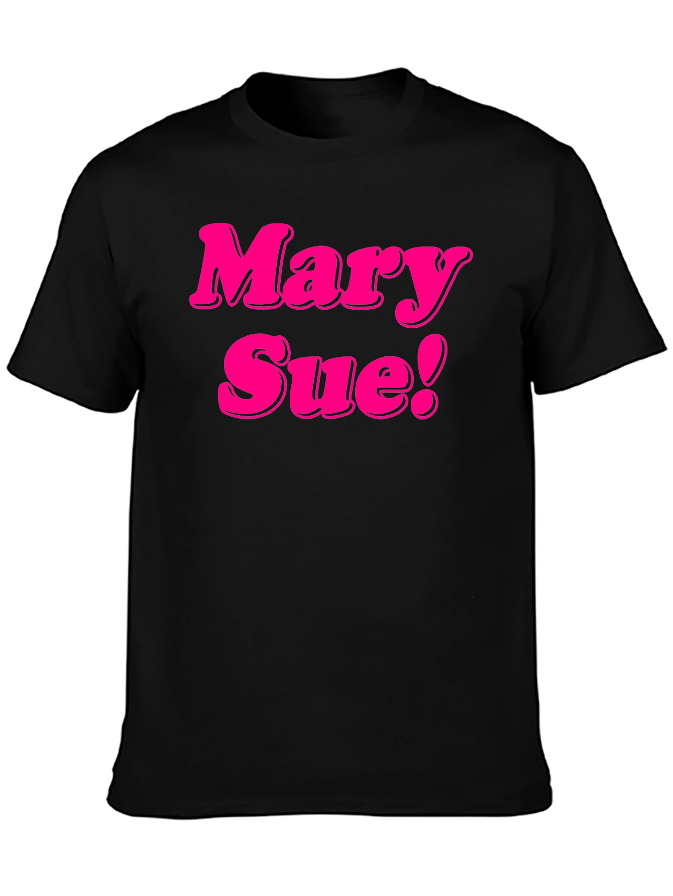 Black Mary Sue! Novelty Graphic Tee - Black Cotton T-Shirt view 3