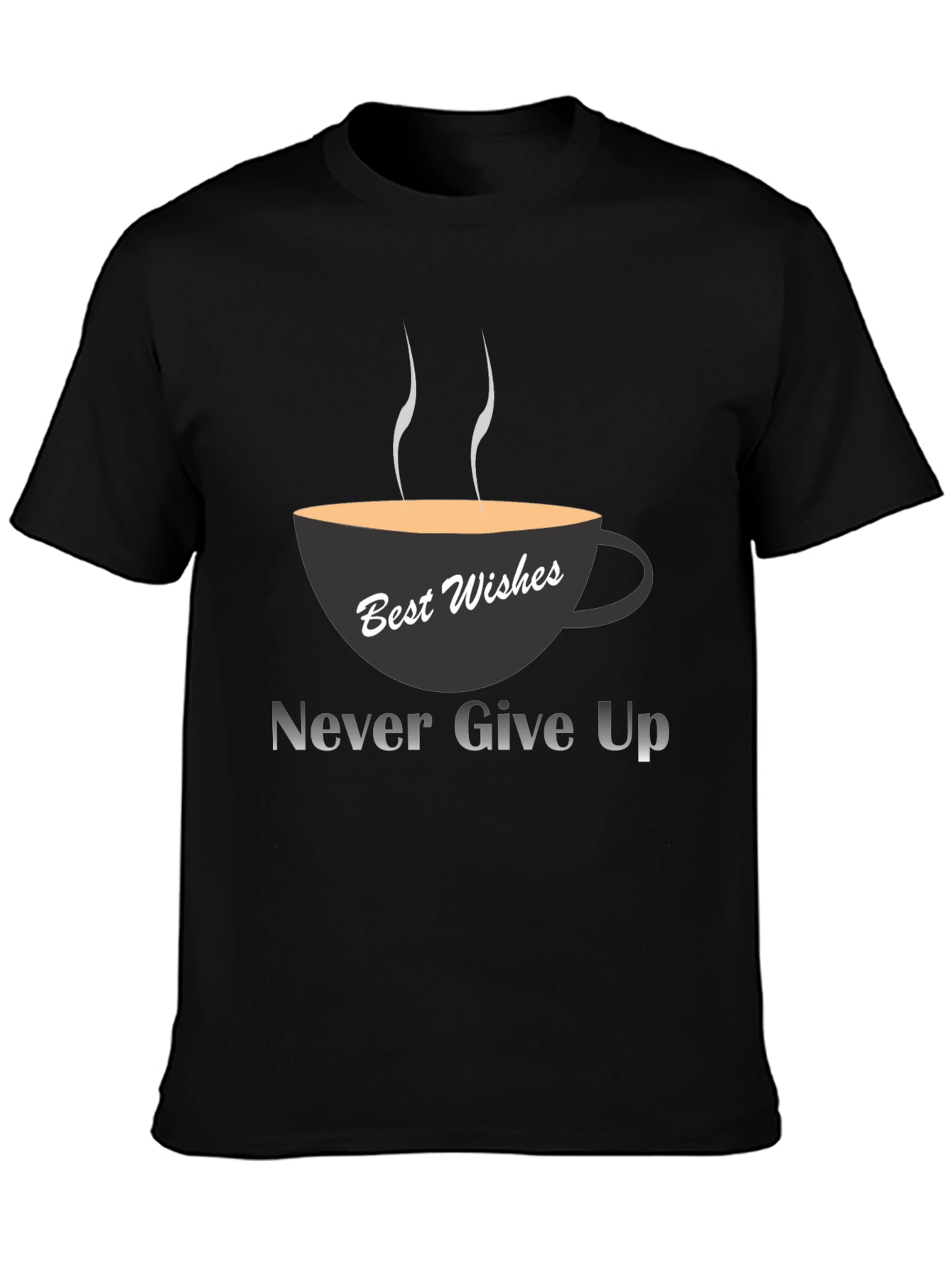 Black Best Wishes Tee: Never Give Up view 3
