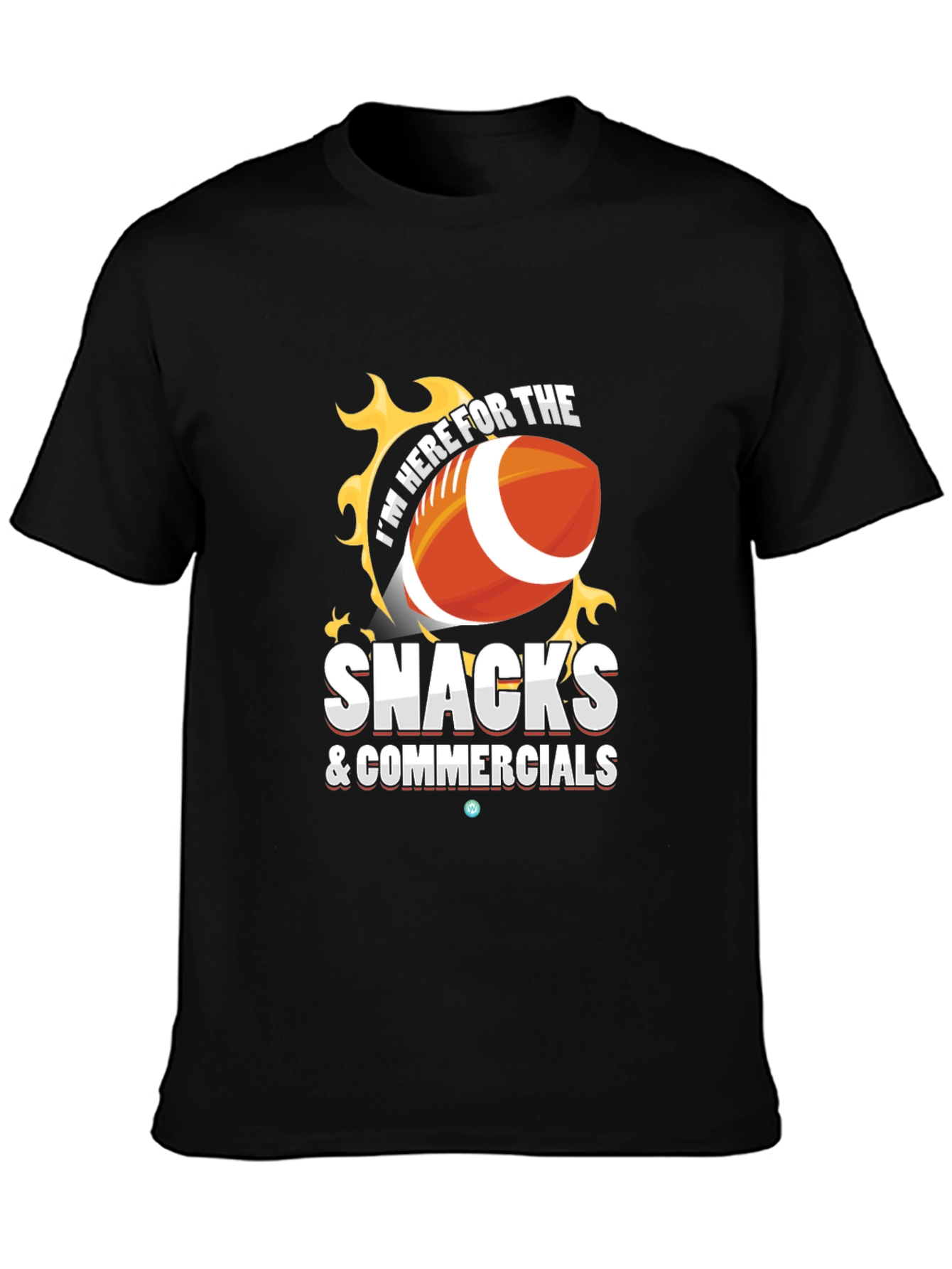 Black Snacks & Commercials Football T-Shirt view 3