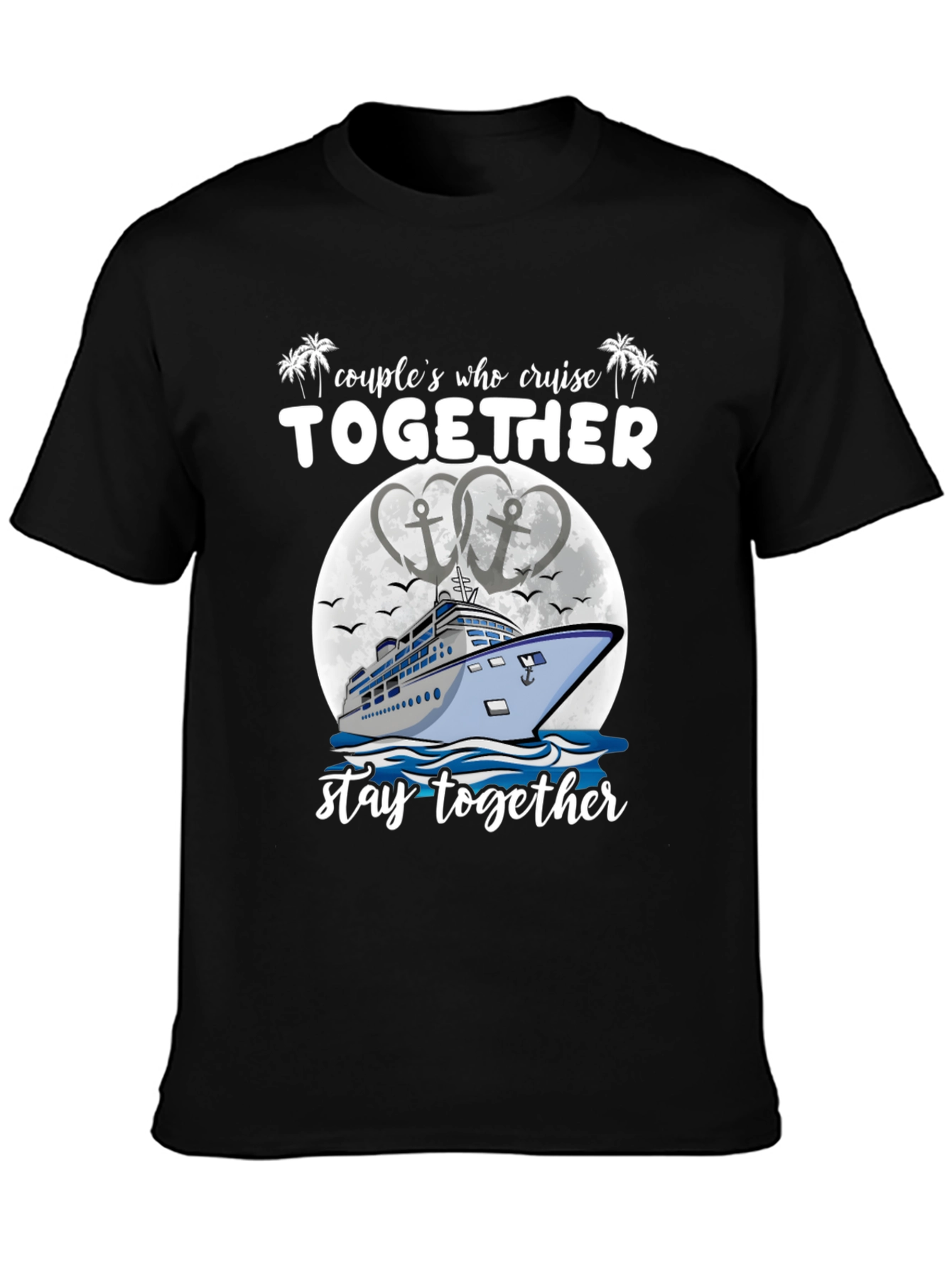 Black Couples Cruise Together T-Shirt view 3