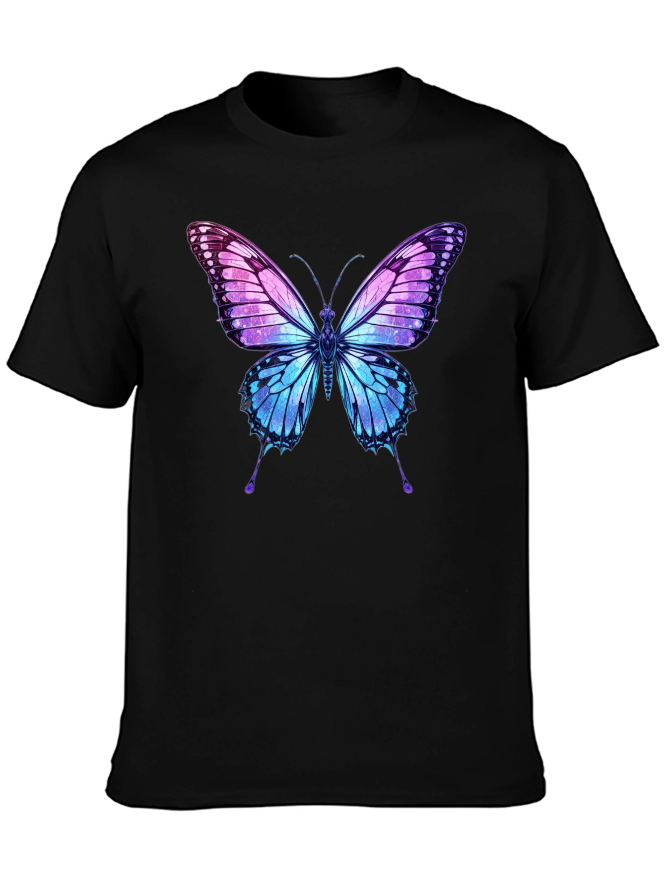 Black Butterfly Graphic Print Men's T-Shirt view 3